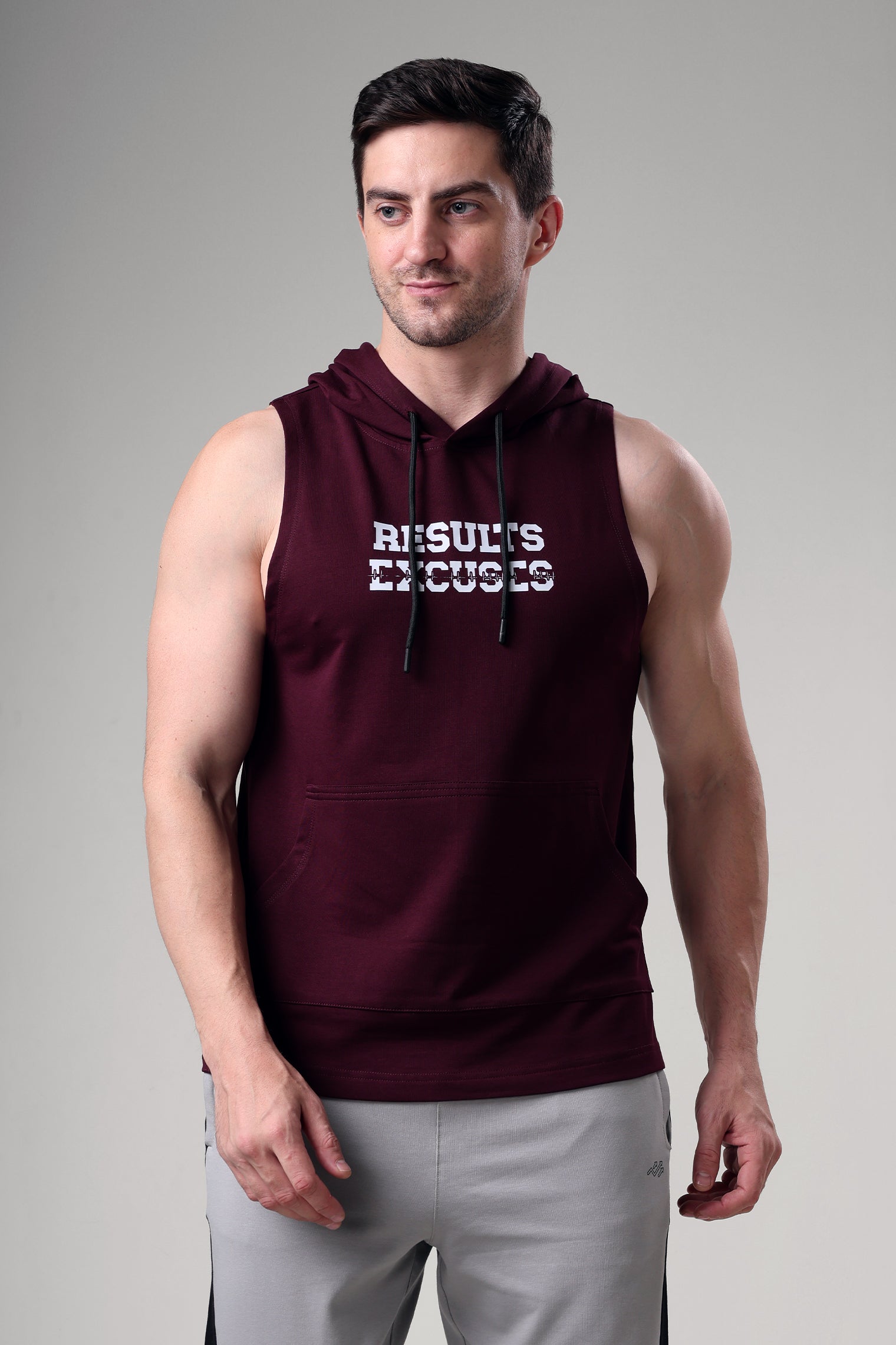 Results Sleeveless Hoodie Wine