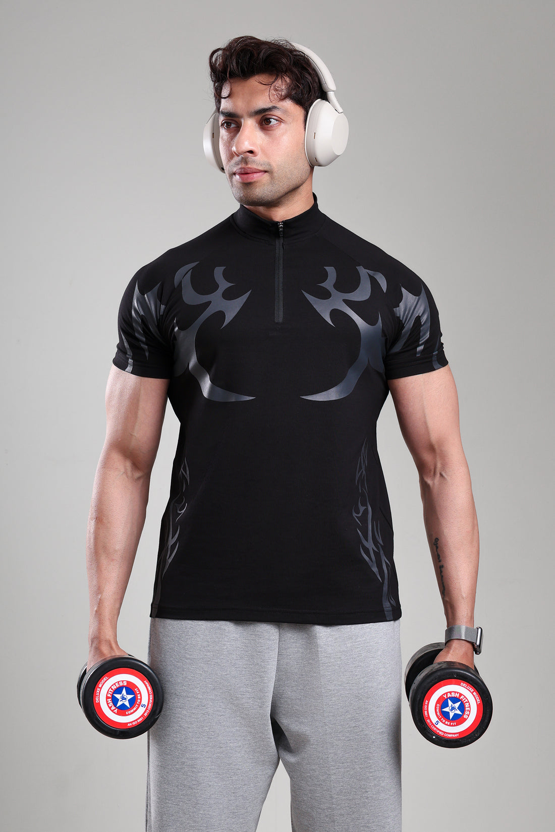Quarter zip aero Tshirt Black