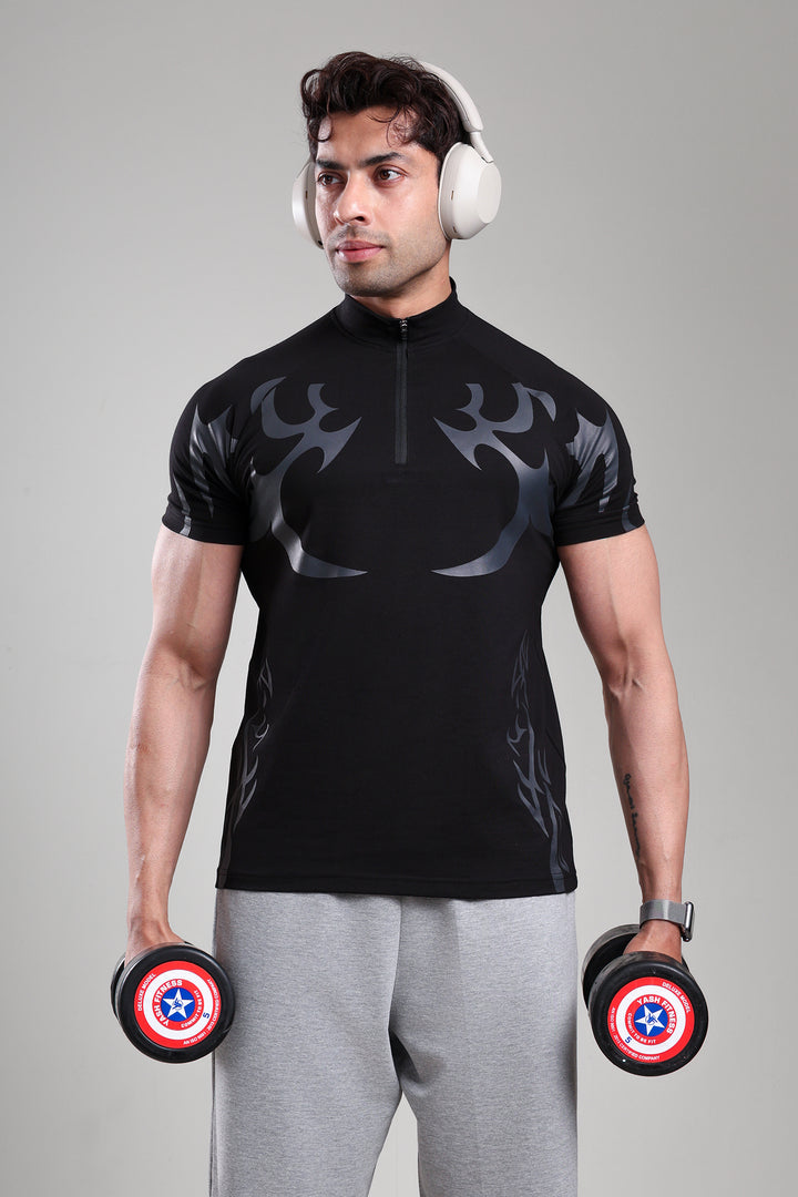 Quarter zip aero Tshirt Black
