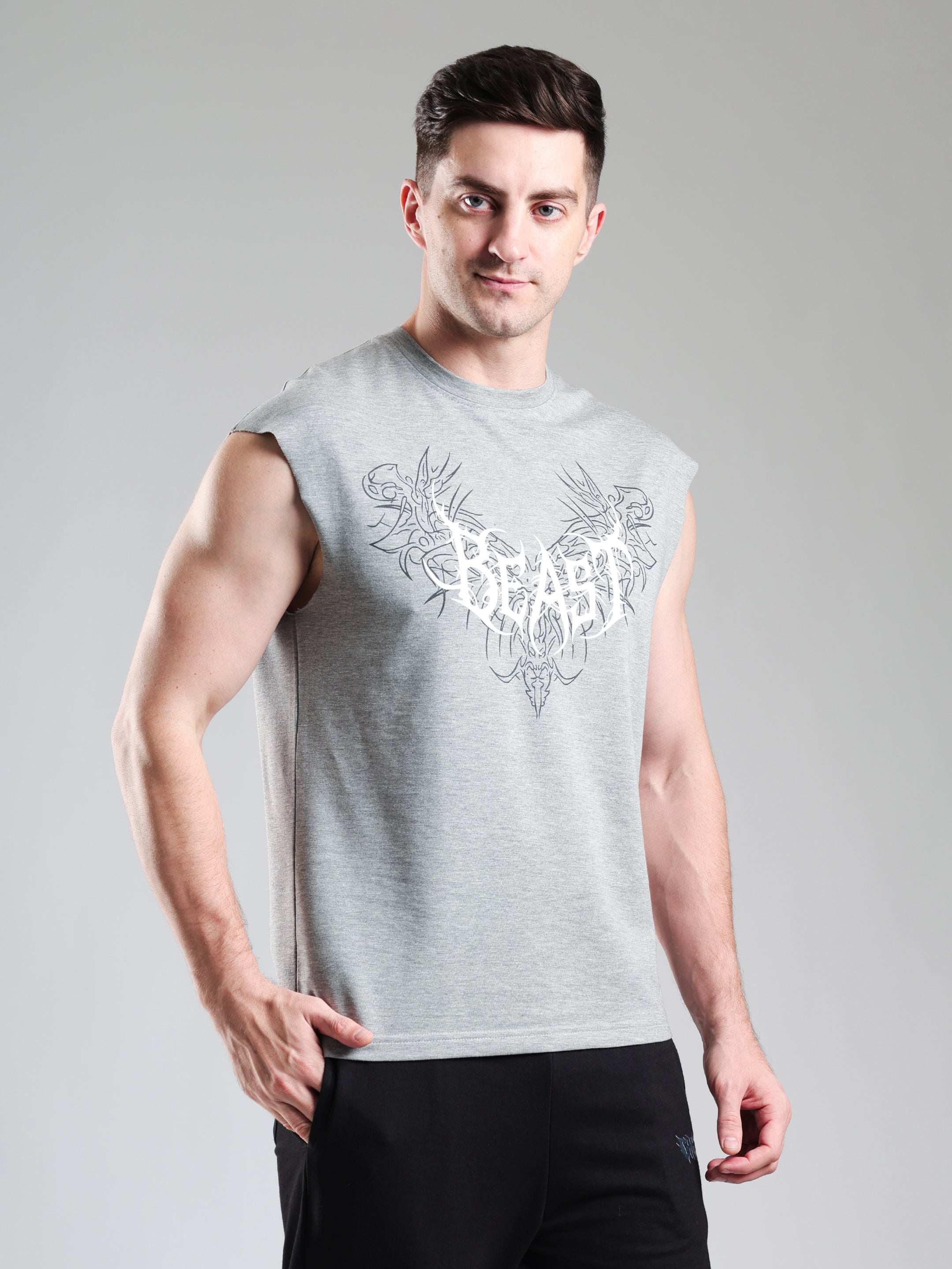 Grow Alpha Beast Capsleeves Tee Light Grey