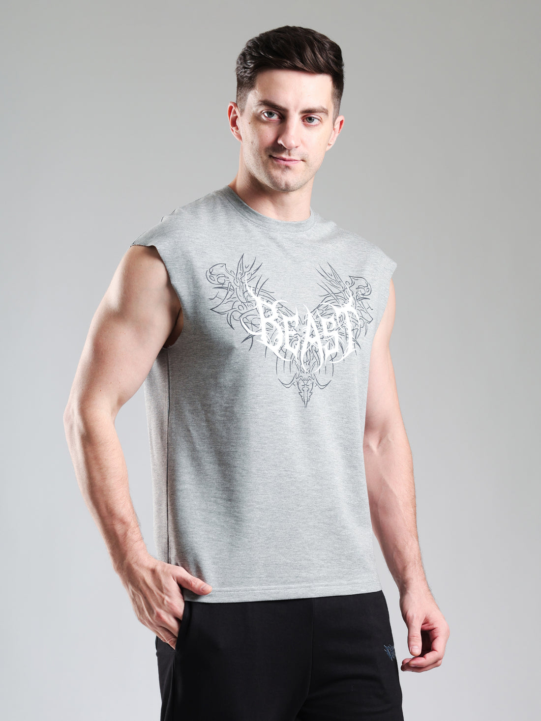 Grow Alpha Beast Capsleeves Tee Light Grey