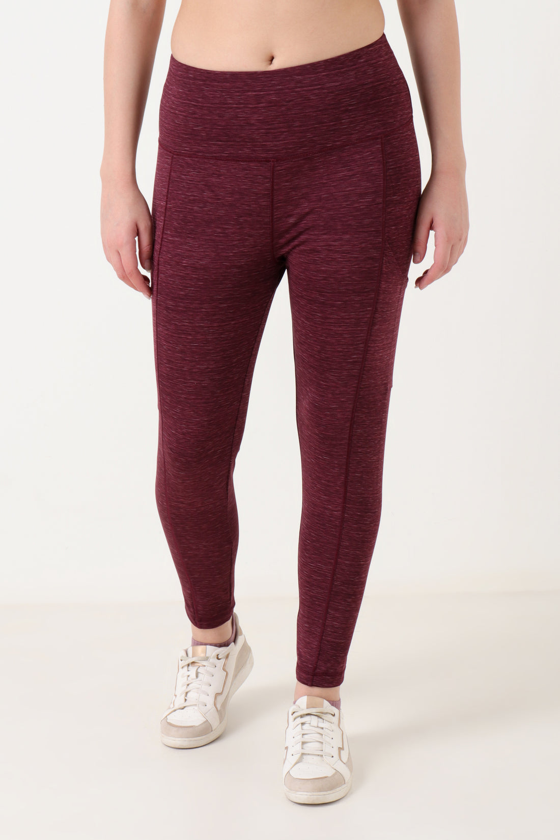 Melange Leggings Maroon