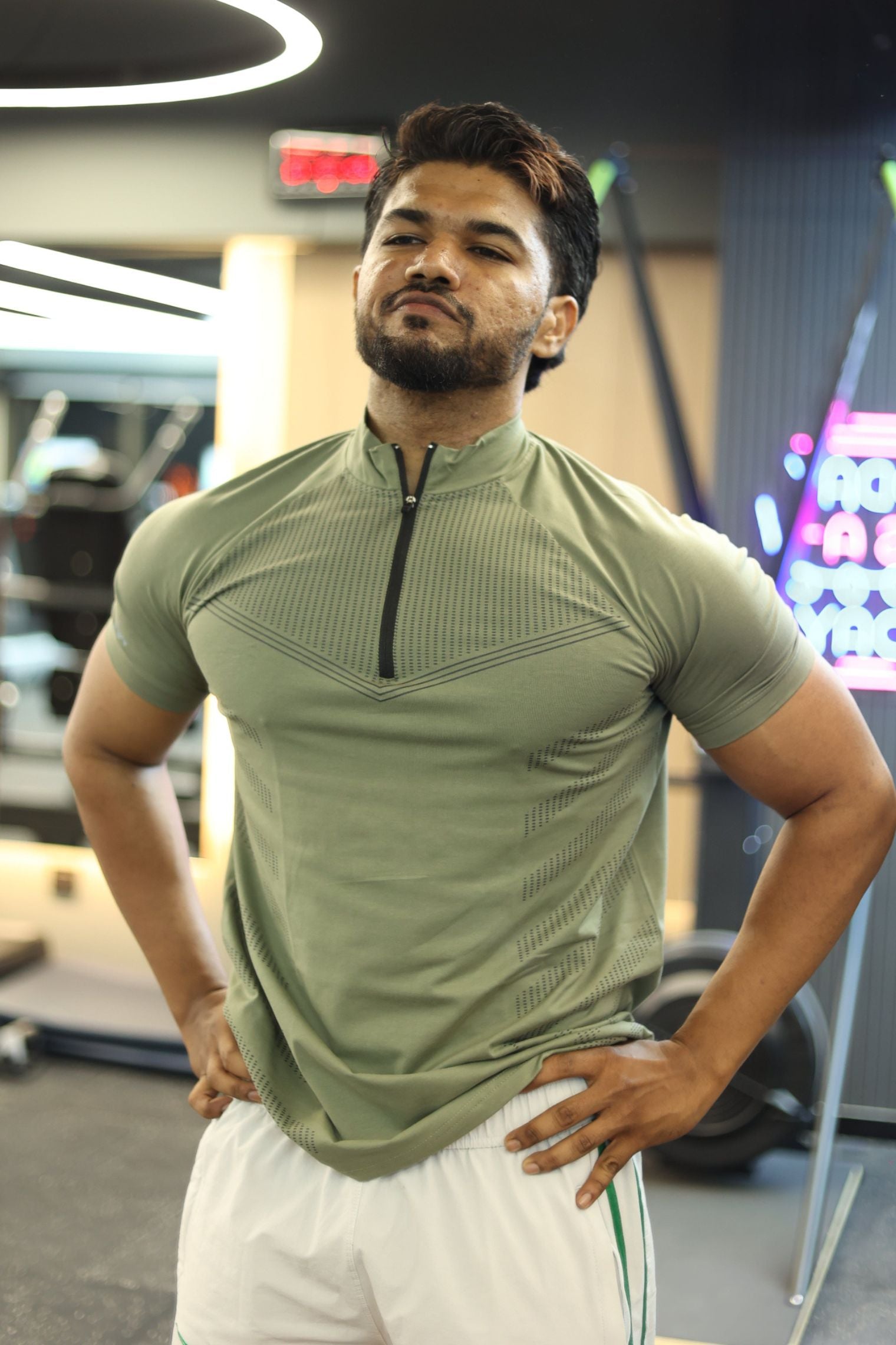Grow AeroFlex Quarter Zip T-Shirt Mid Grey