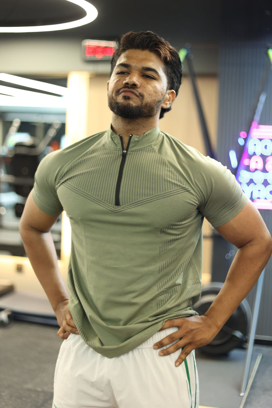 Grow AeroFlex Quarter Zip T-Shirt Mid Grey