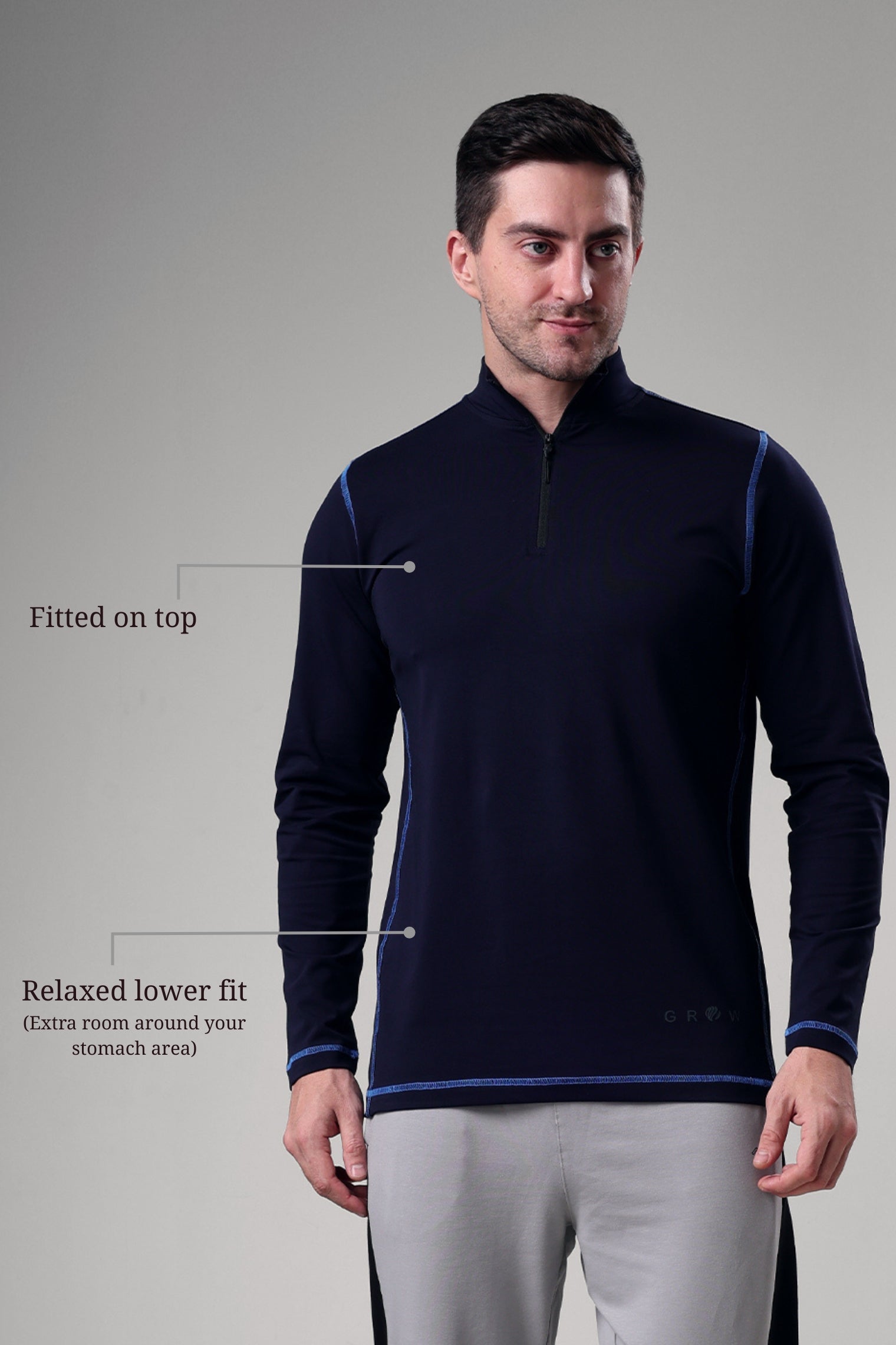 Grow 5T Quarter Zip T-shirt Navy