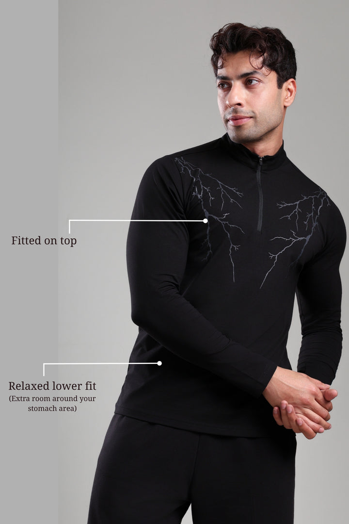 GROW ThunderFlex Zip Tshirt Black