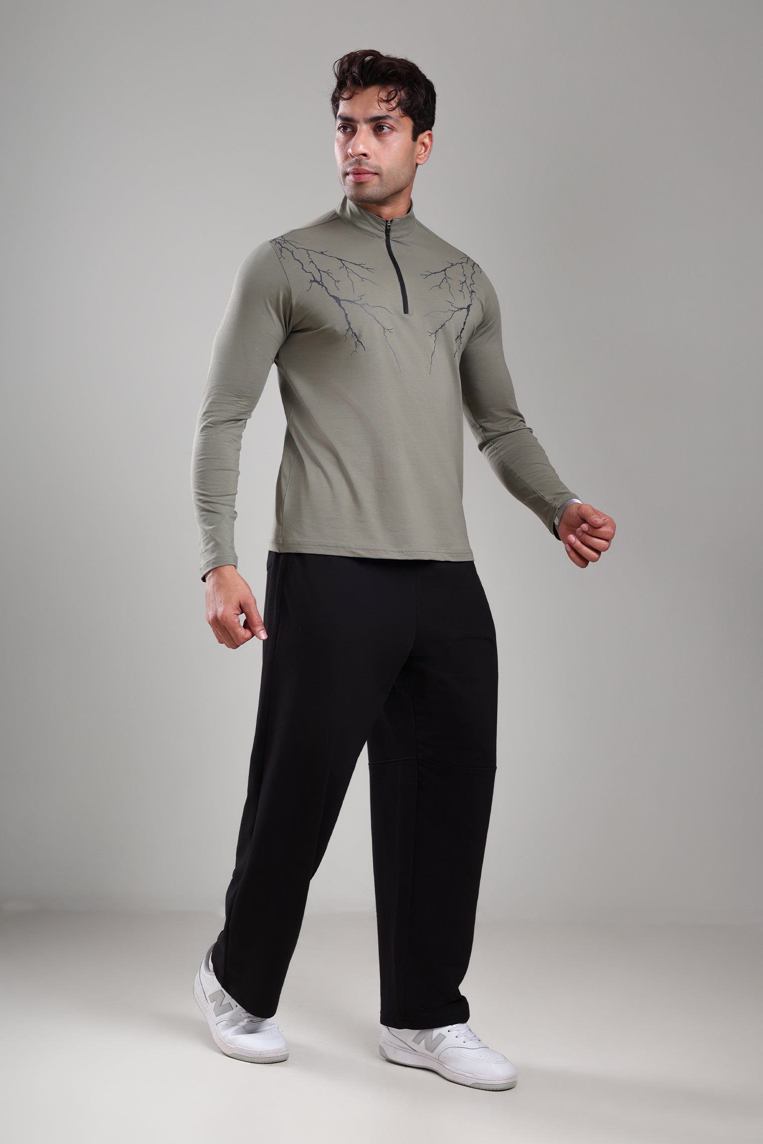 GROW ThunderFlex Zip Tshirt Mid Grey