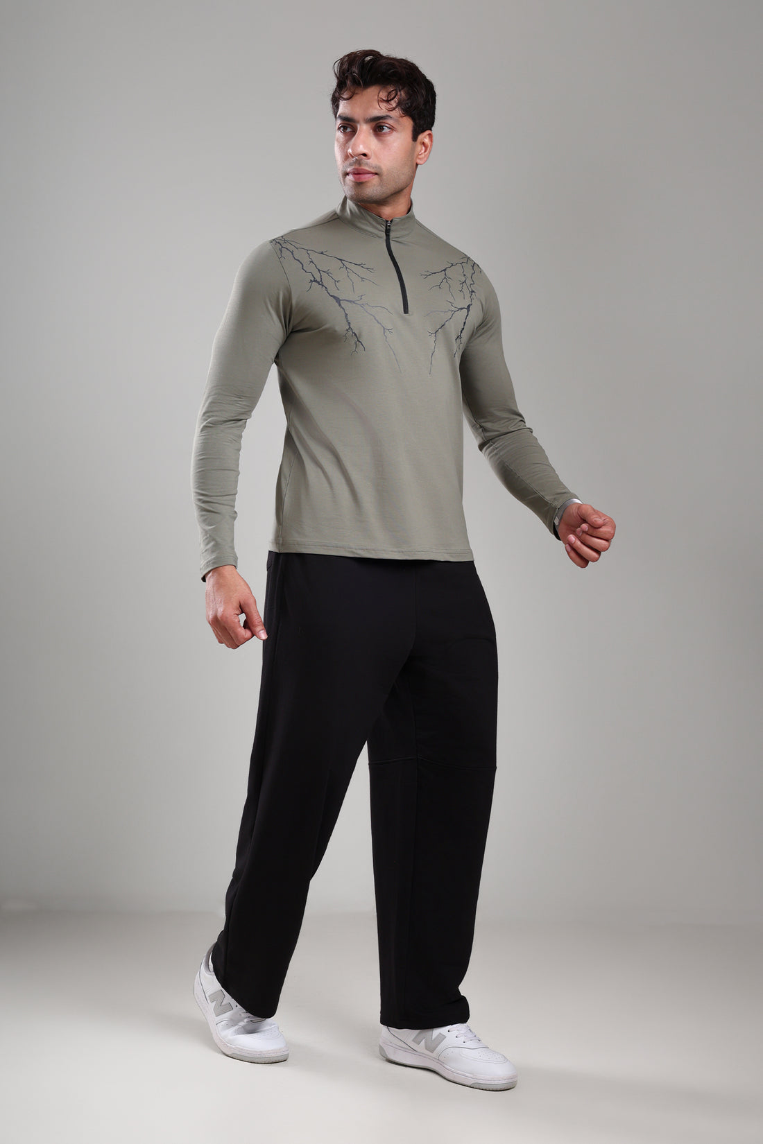 GROW ThunderFlex Zip Tshirt Mid Grey