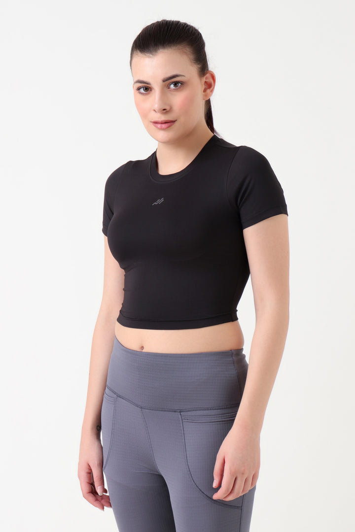 Super Stretch Training Crop Top Black