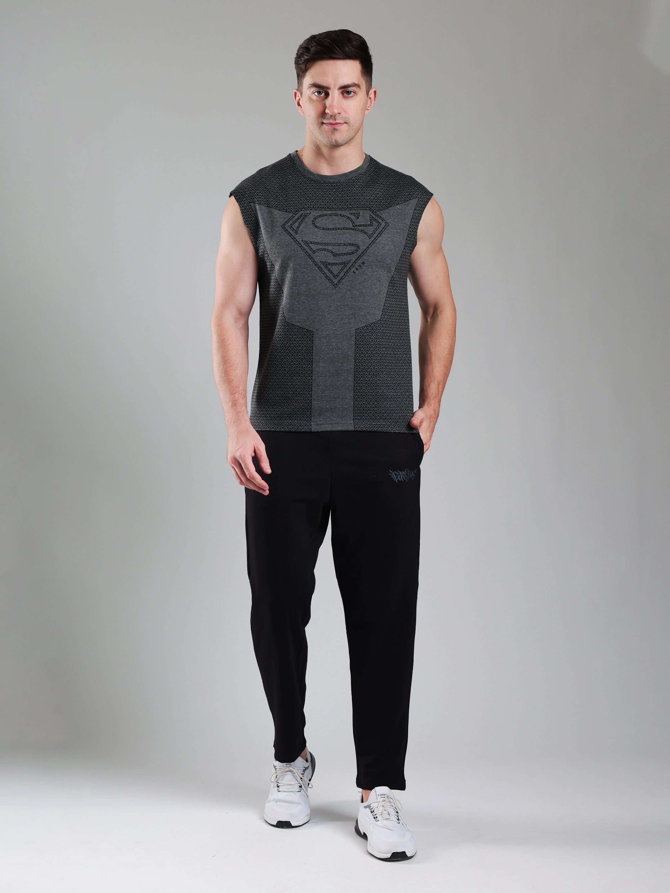 Superman Capsleeves Tee Dark Grey