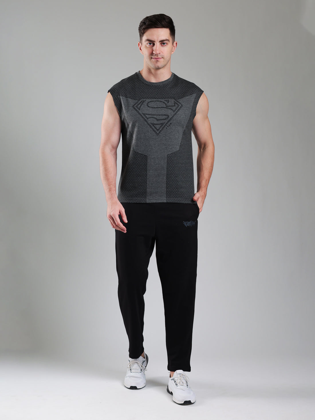 Superman Capsleeves Tee Dark Grey