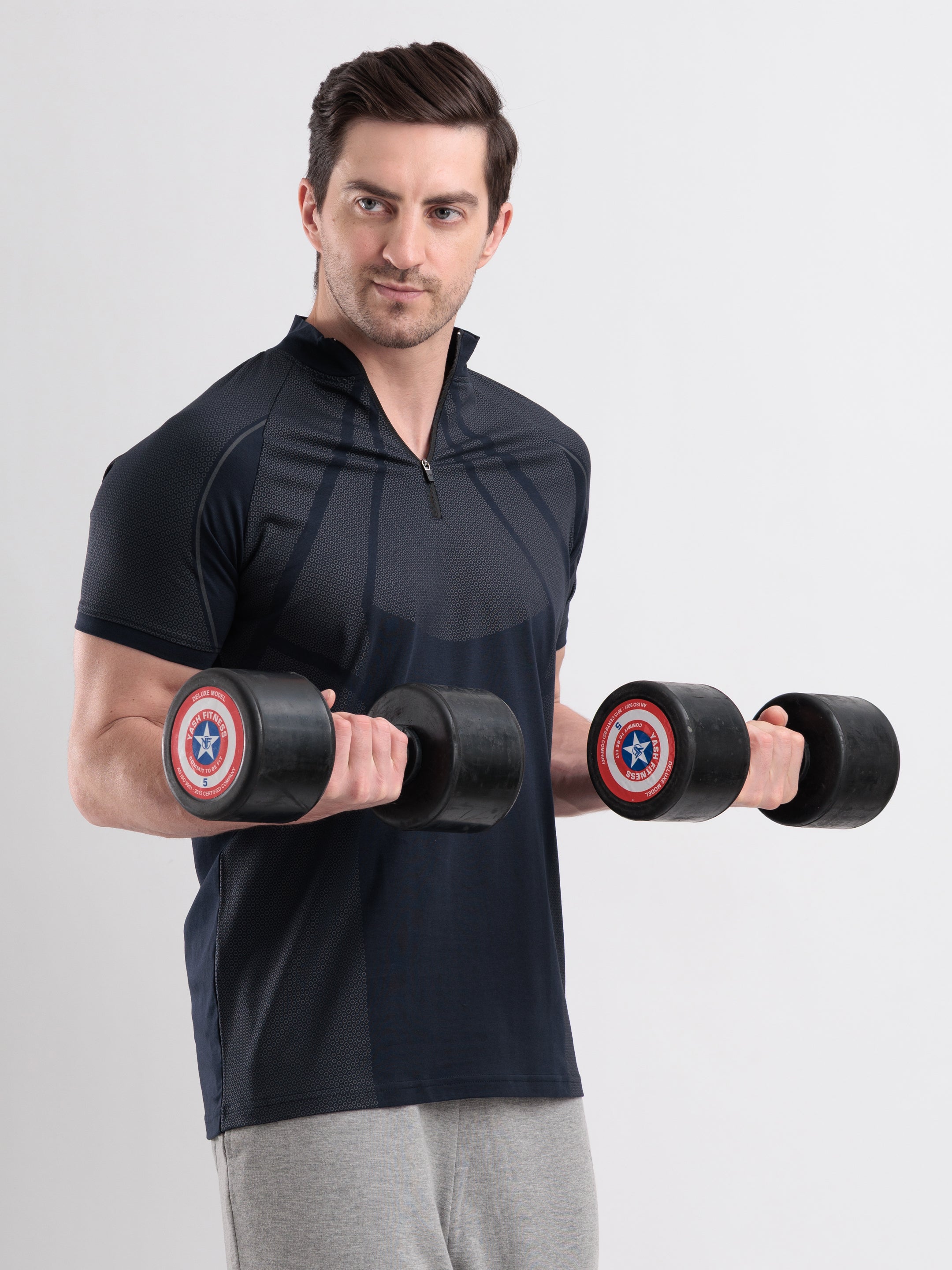 GROW Elevate Quarter Zip Tee Navy