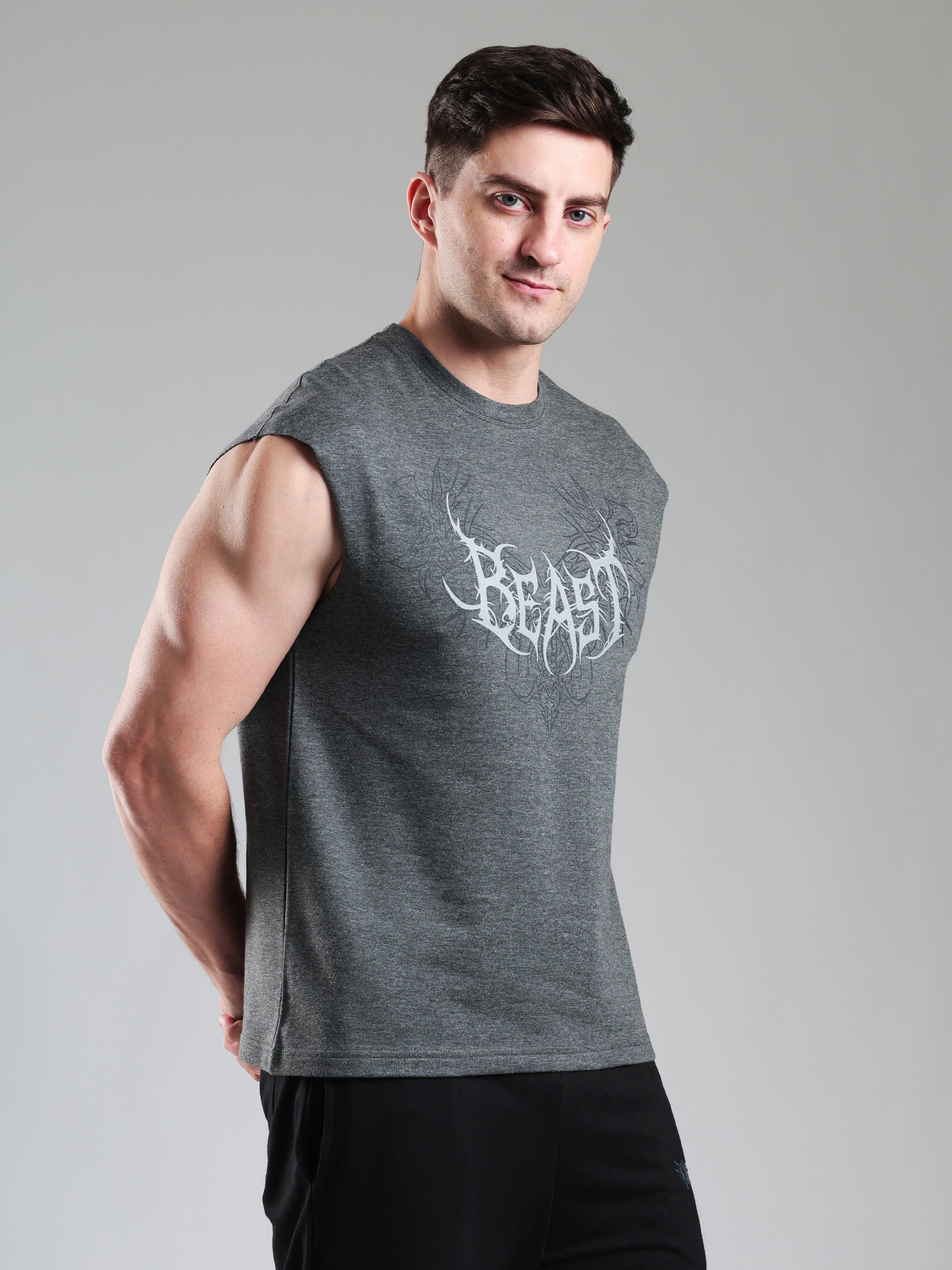 Grow Alpha Beast Capsleeves Tee Dark Grey
