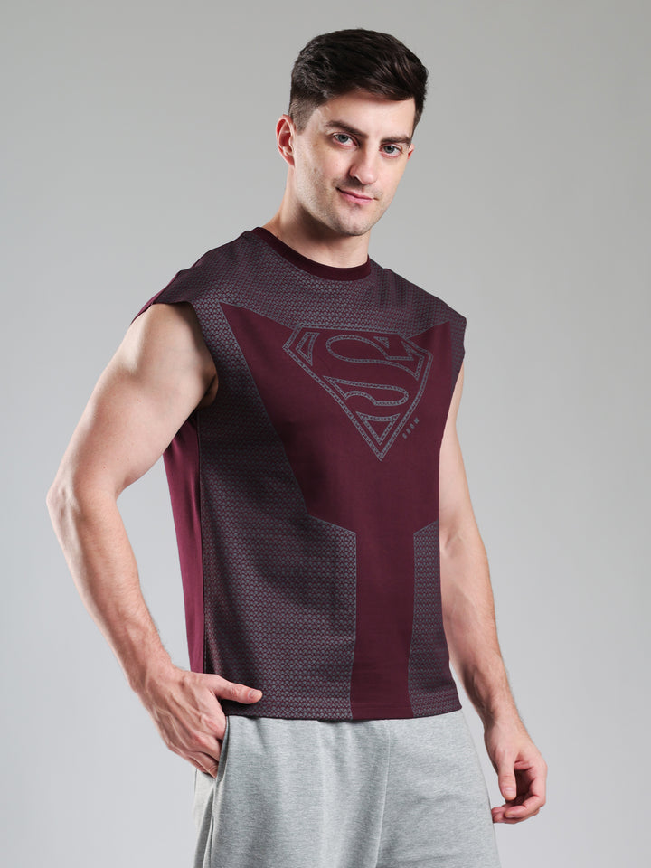 Superman Capsleeves Tee Maroon
