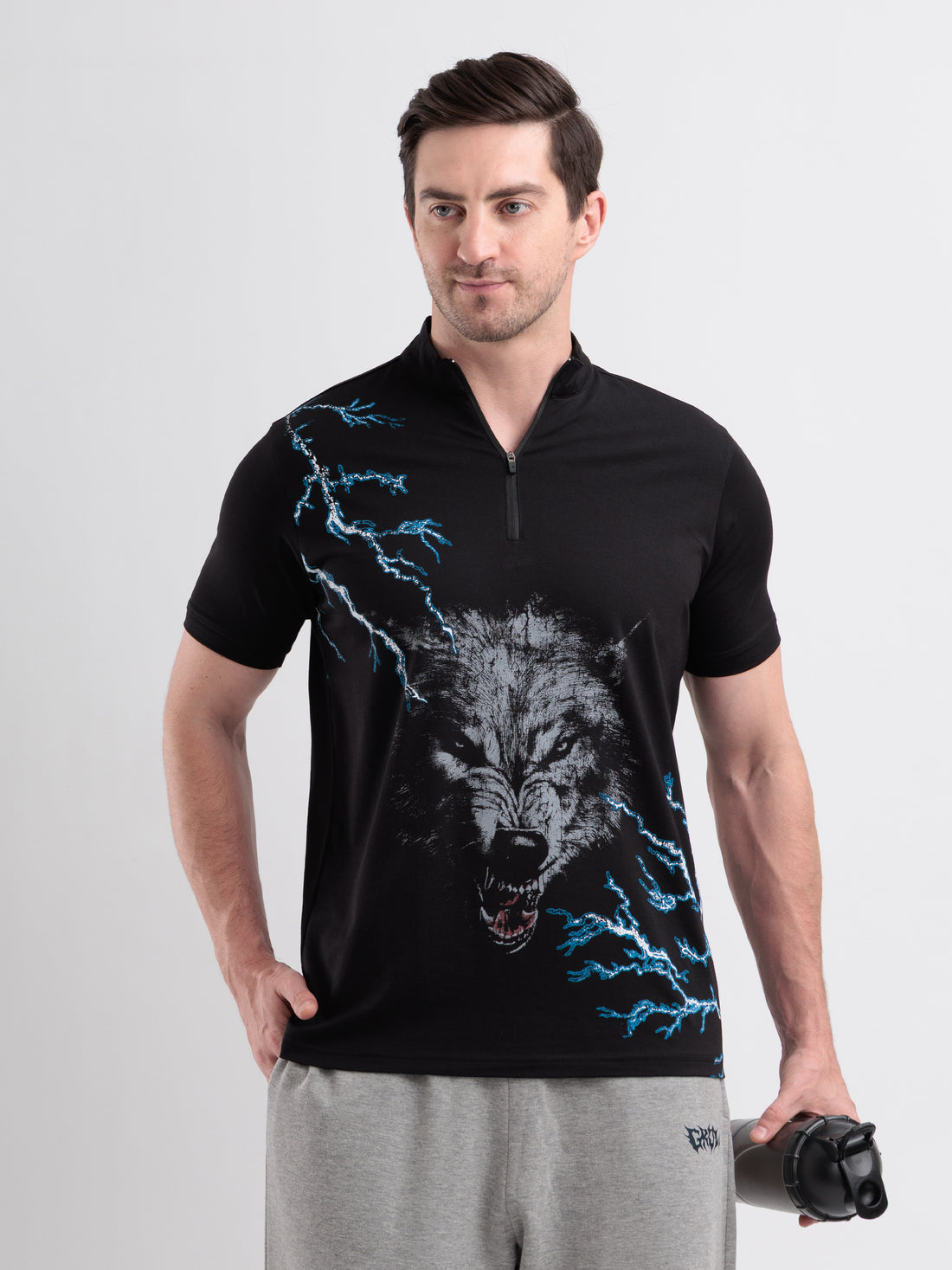 Thunderwolf Quarter Zip Tshirt Black