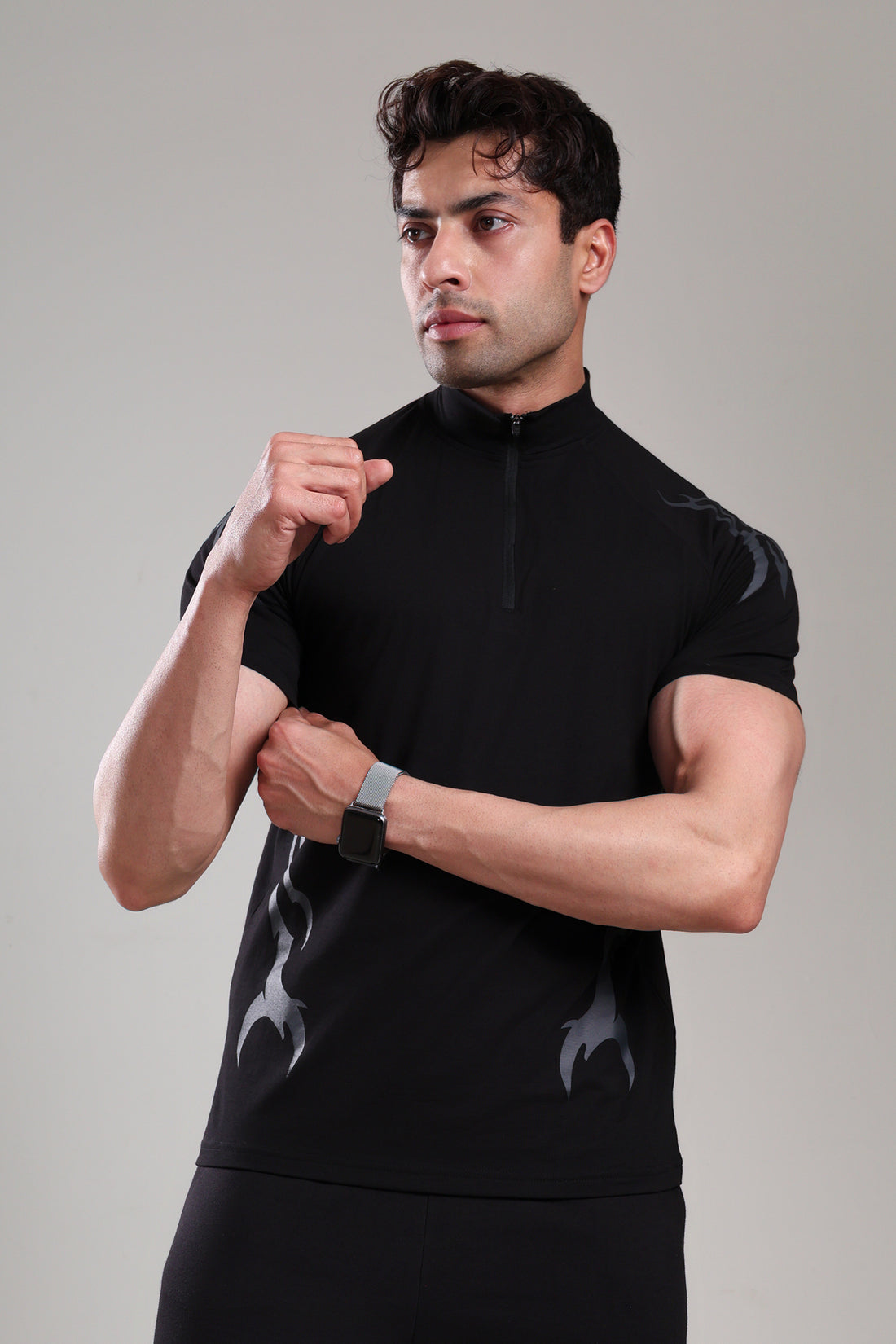 GROW ShadowTribe Zip Tshirt Black