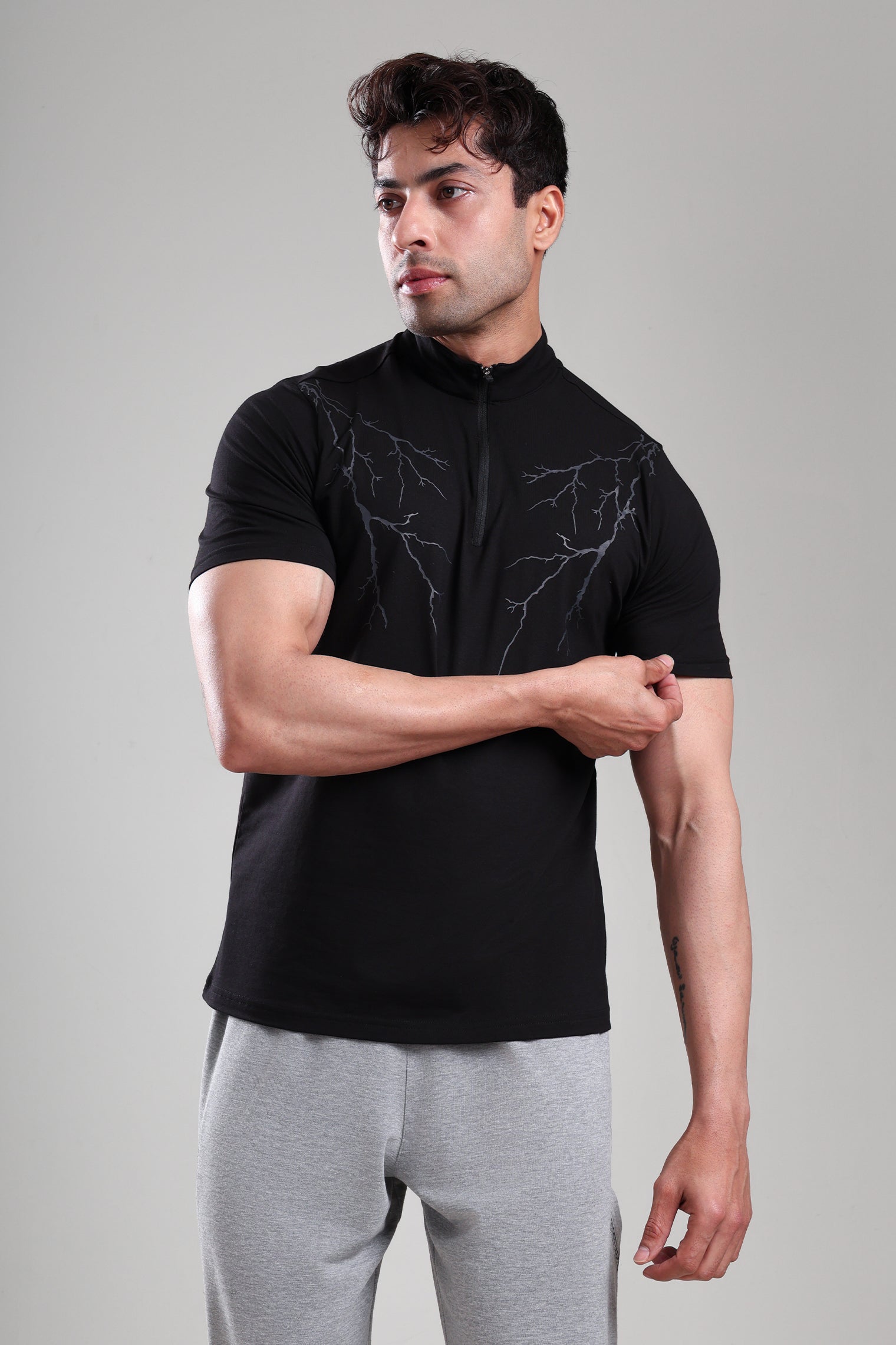 GROW AlphaFlex Quarter Zip Tshirt Black