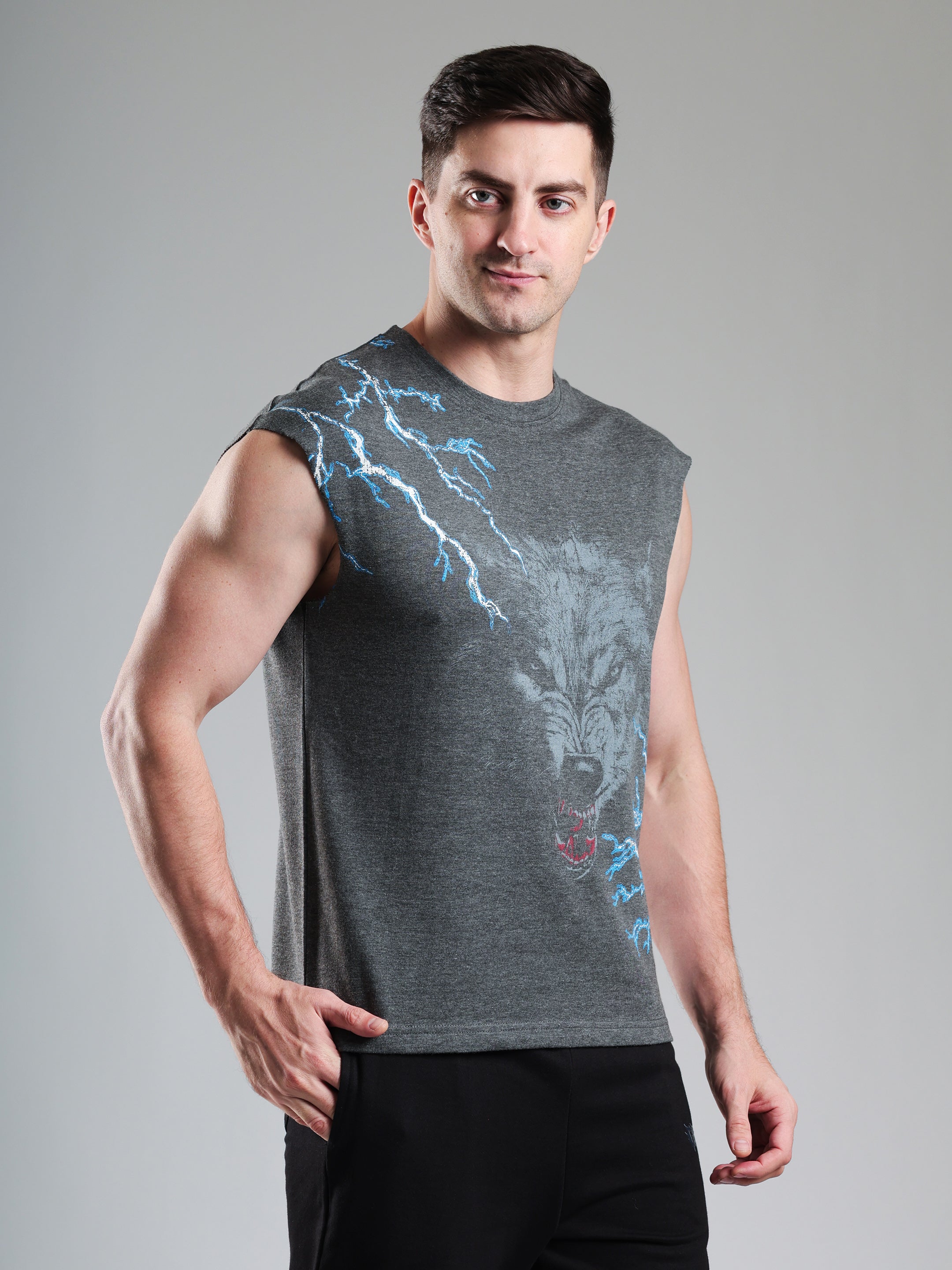 Grow ThunderWolf Capsleeves Tee Dark Grey