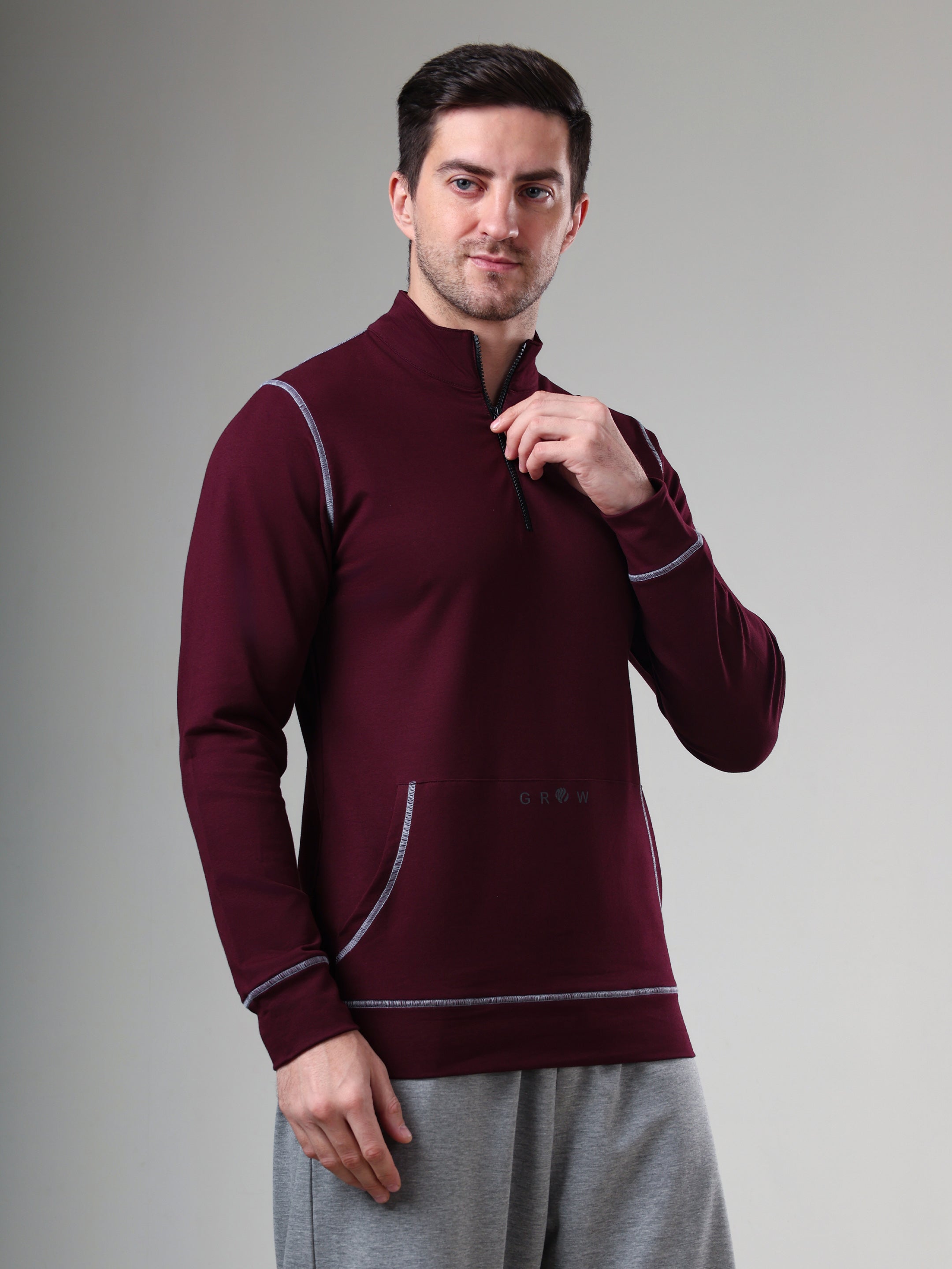 Grow 5T Pullover Wine Grey