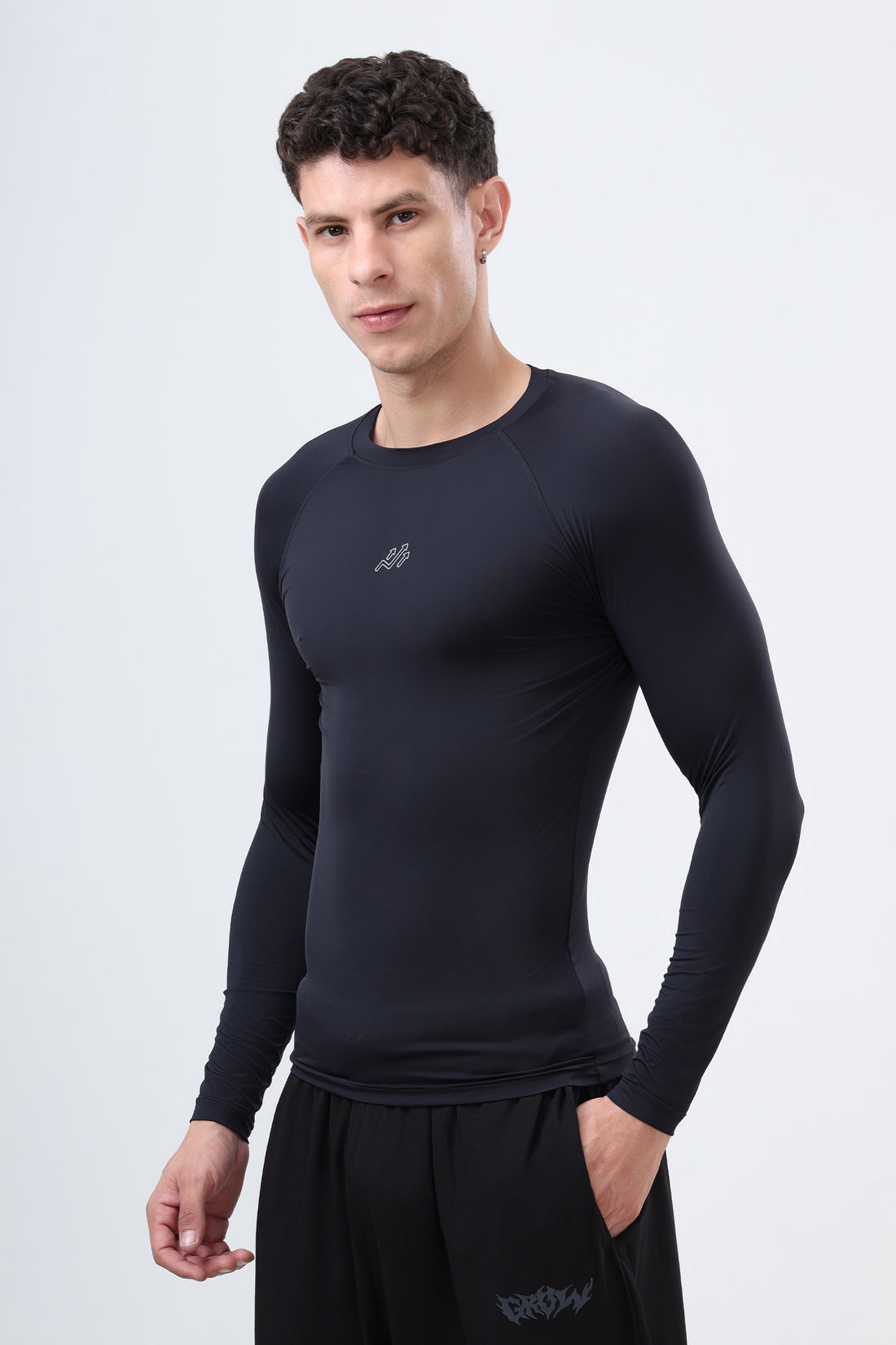 Nylon Compression Fullsleeves T-shirt Black