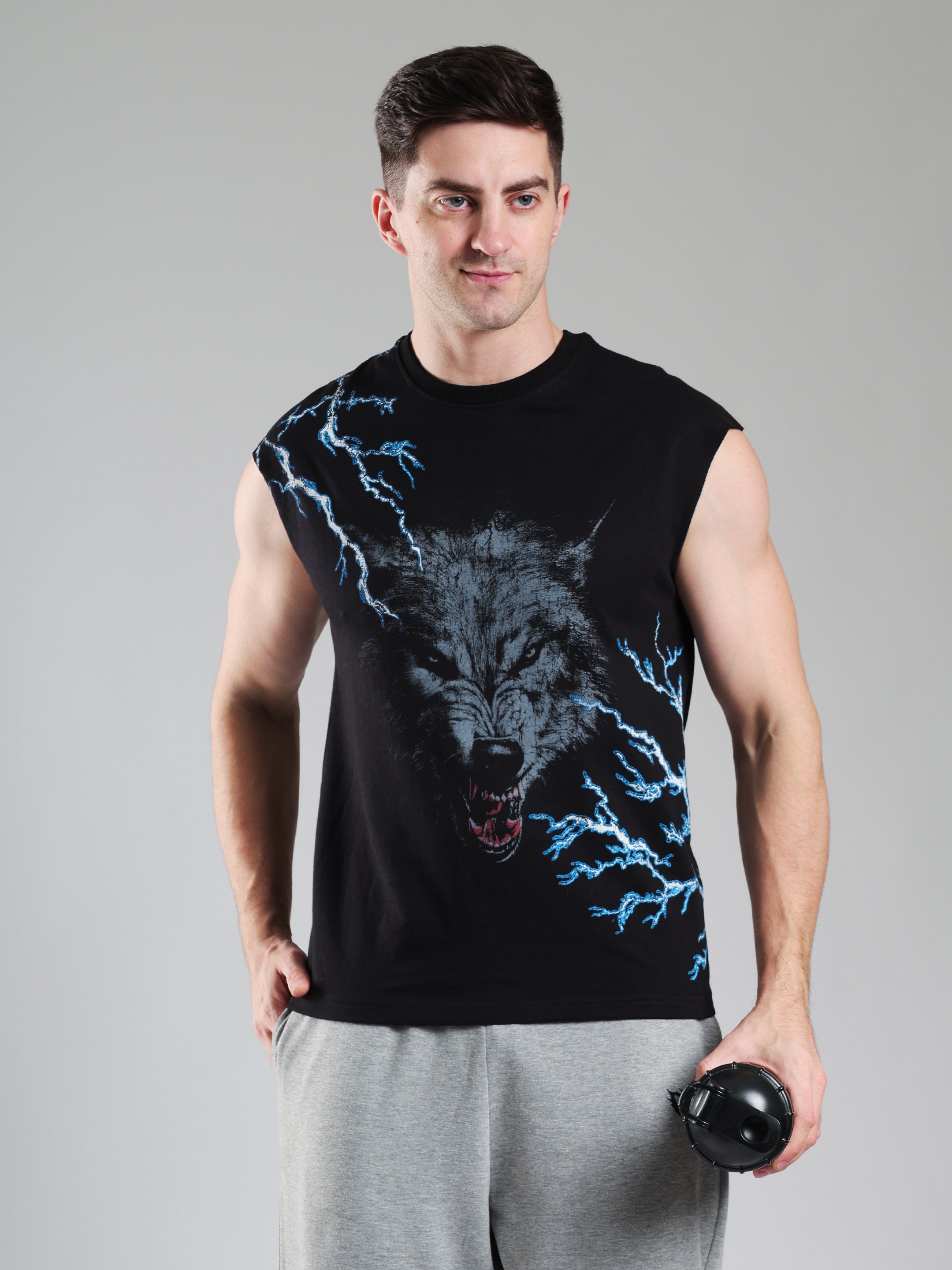 Grow ThunderWolf Capsleeves Tee Black