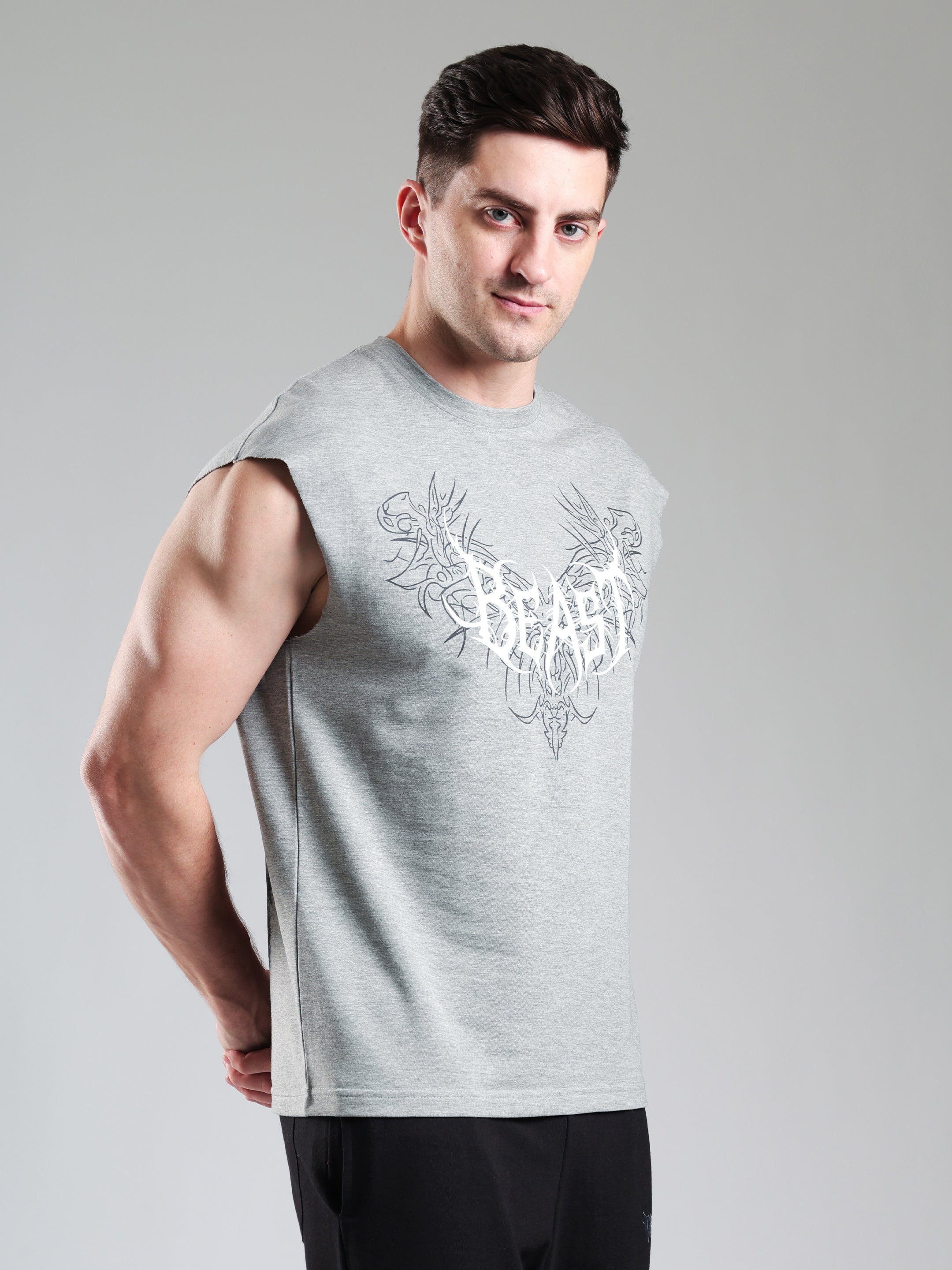 Grow Alpha Beast Capsleeves Tee Light Grey