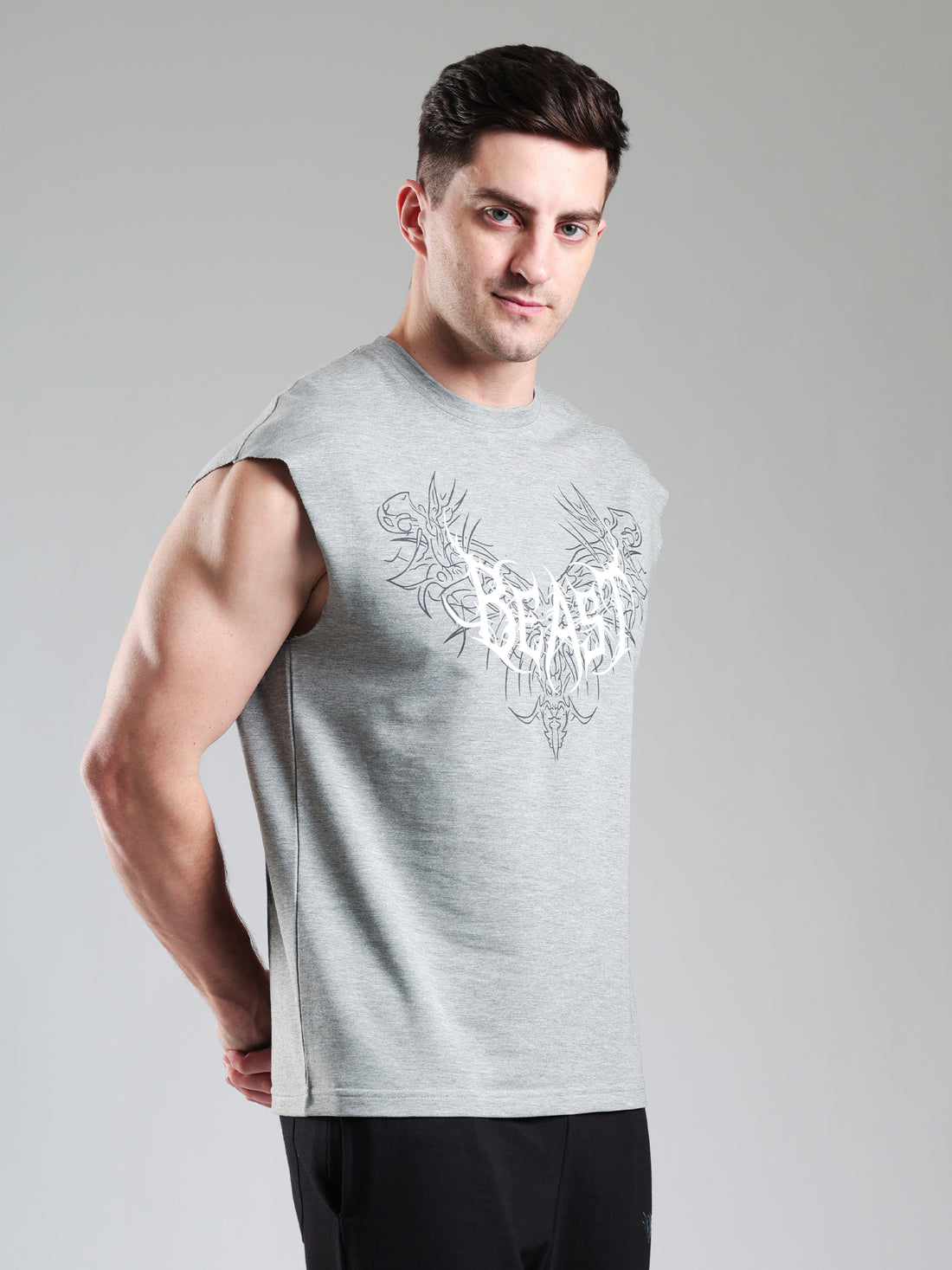 Grow Alpha Beast Capsleeves Tee Light Grey