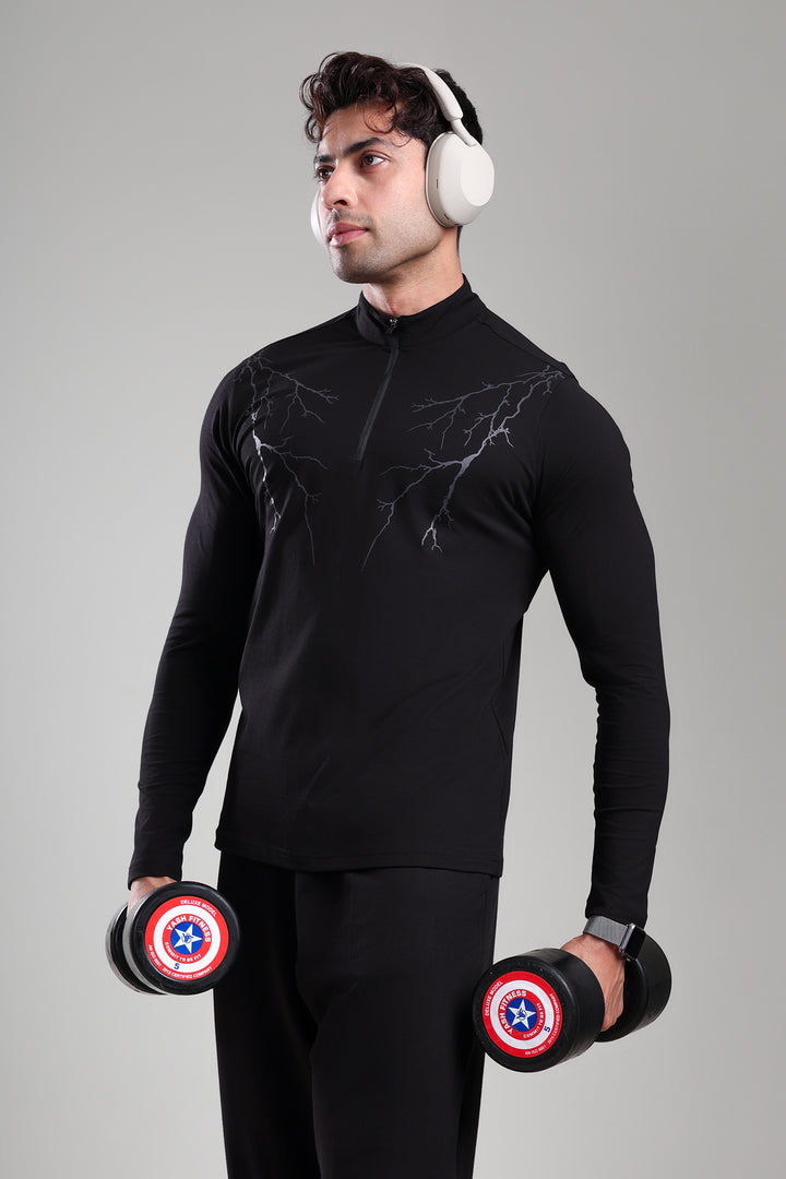 GROW ThunderFlex Zip Tshirt Black