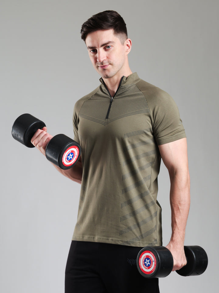 Grow AeroFlex Quarter Zip T-Shirt Mid Grey