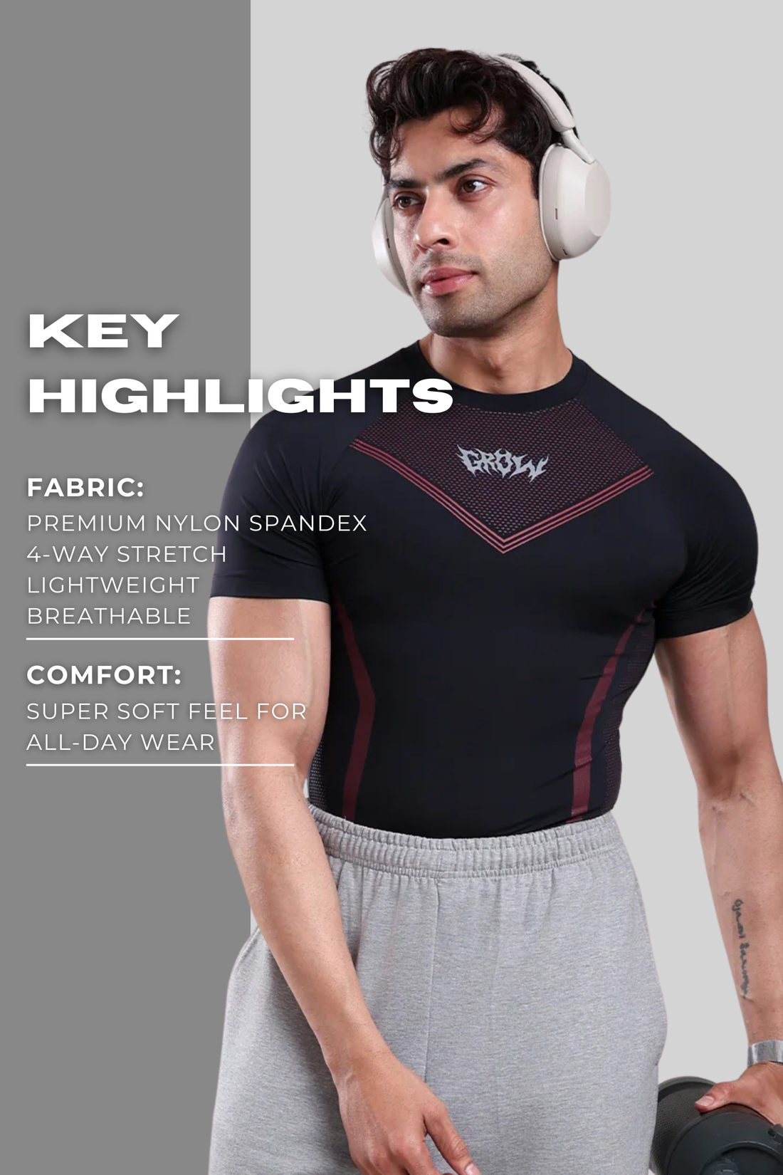 GROW Alpha Compression Black/Maroon