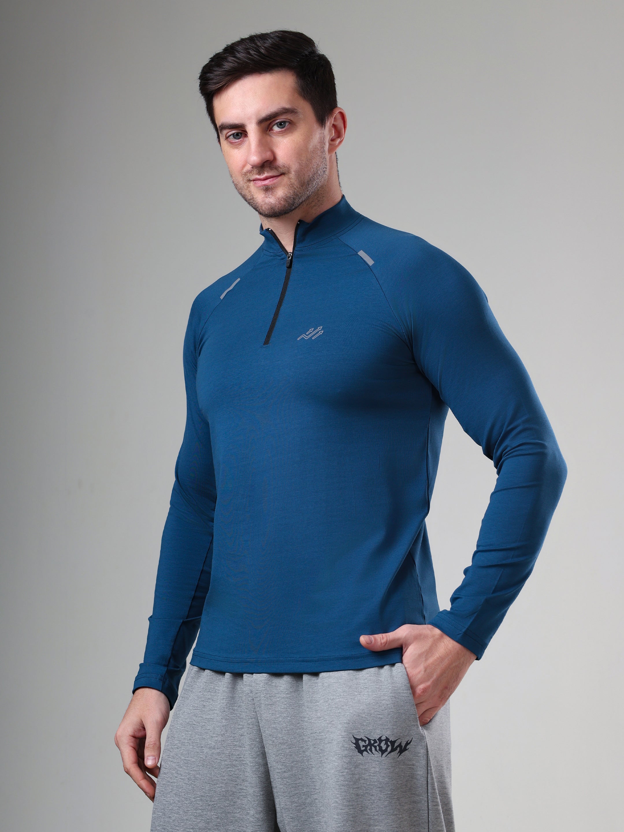 Raglan Quarter Zip T-Shirt Airforce