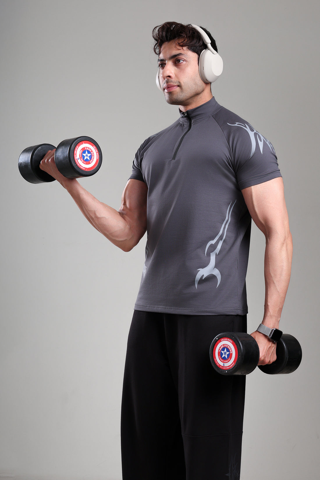 GROW ShadowTribe Zip Tshirt Dark Grey