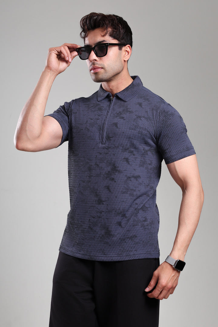 Grow Textured Polo Tee Dark Grey