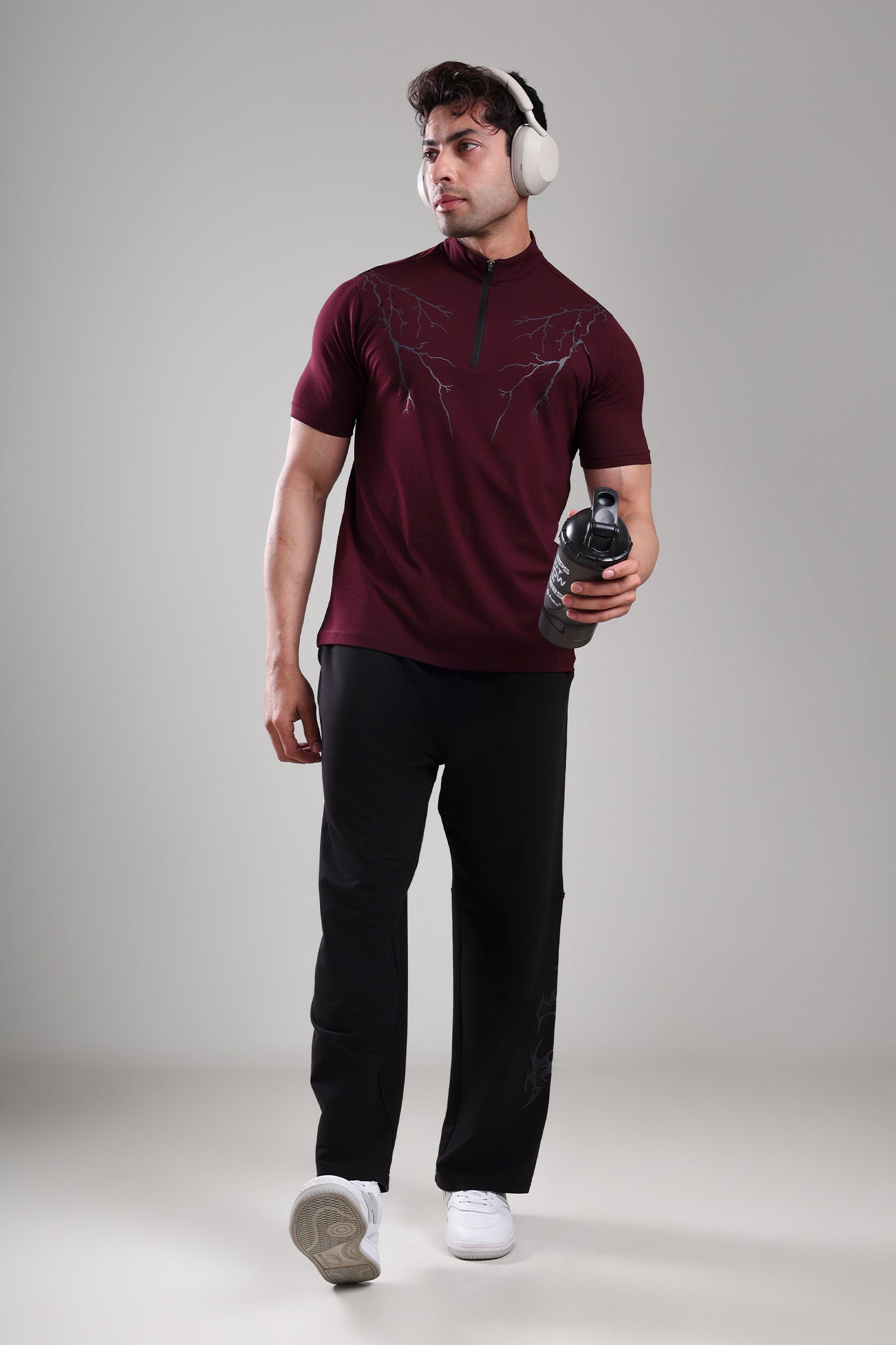 GROW AlphaFlex Quarter Zip Tshirt Wine