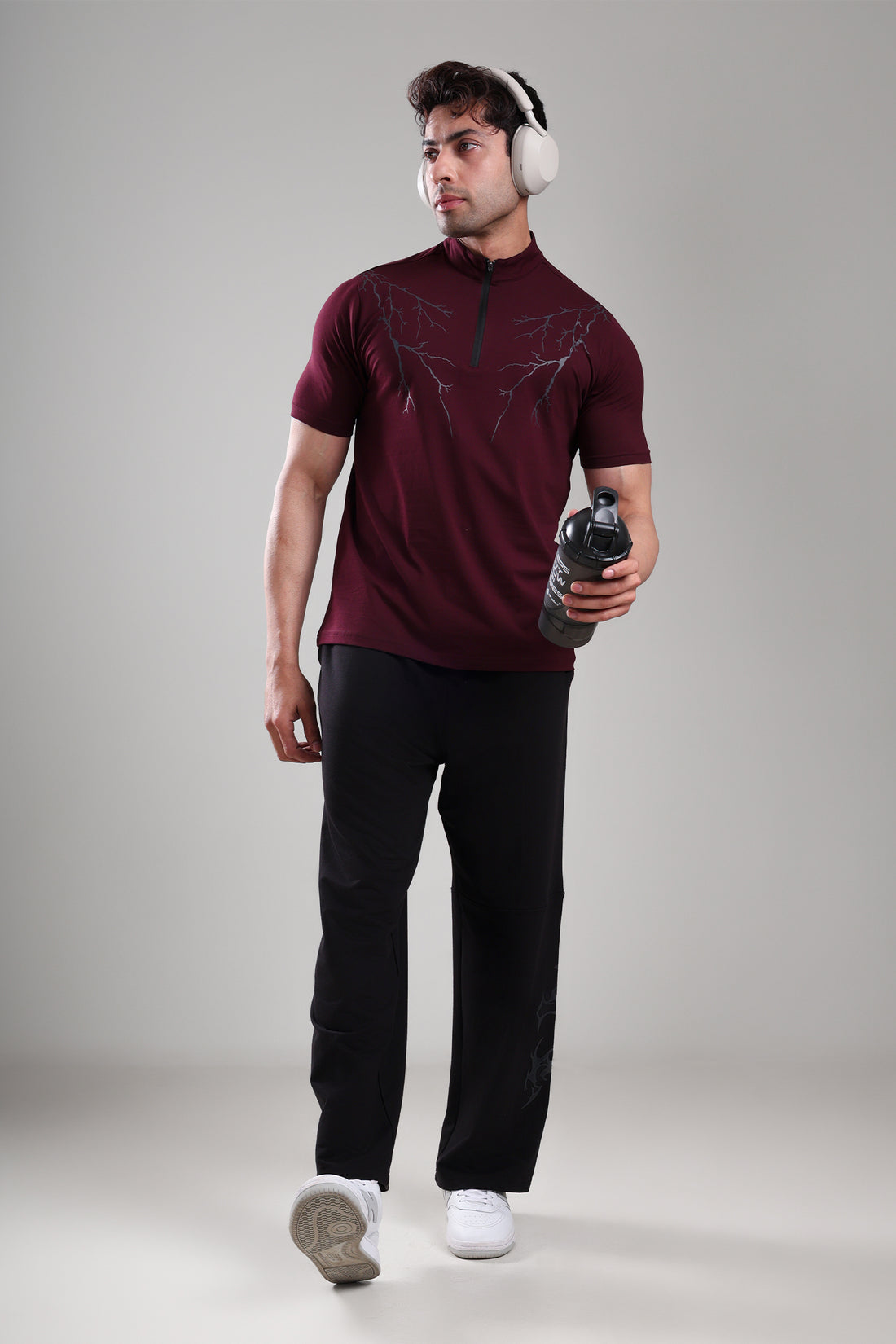 GROW AlphaFlex Quarter Zip Tshirt Wine