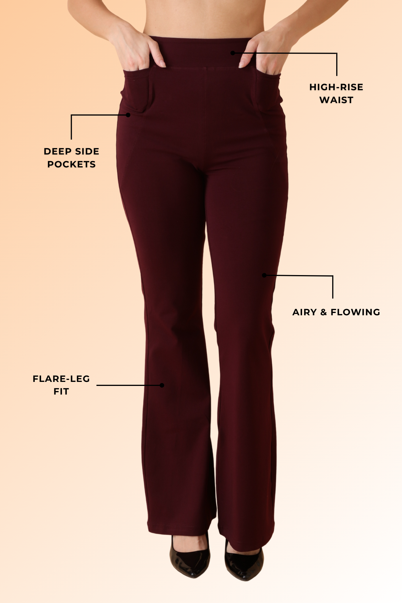 Easy Breezy Flare Pant Velvet Wine