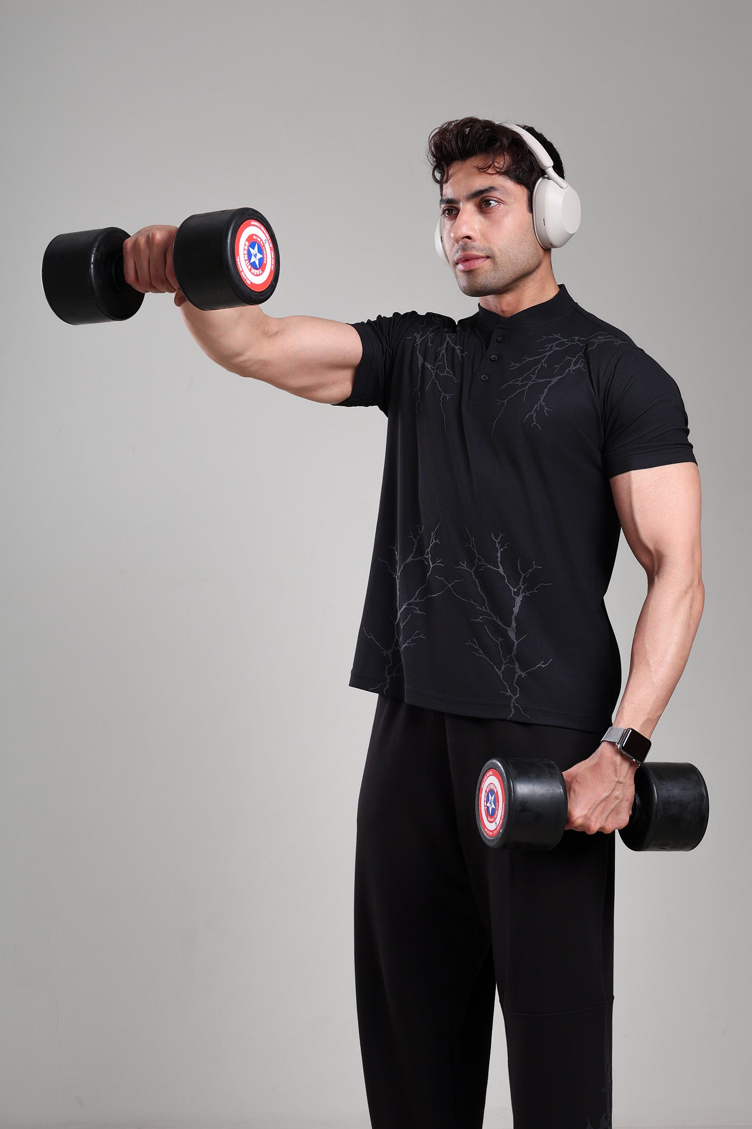 GROW Luxe Henley T-Shirt Black