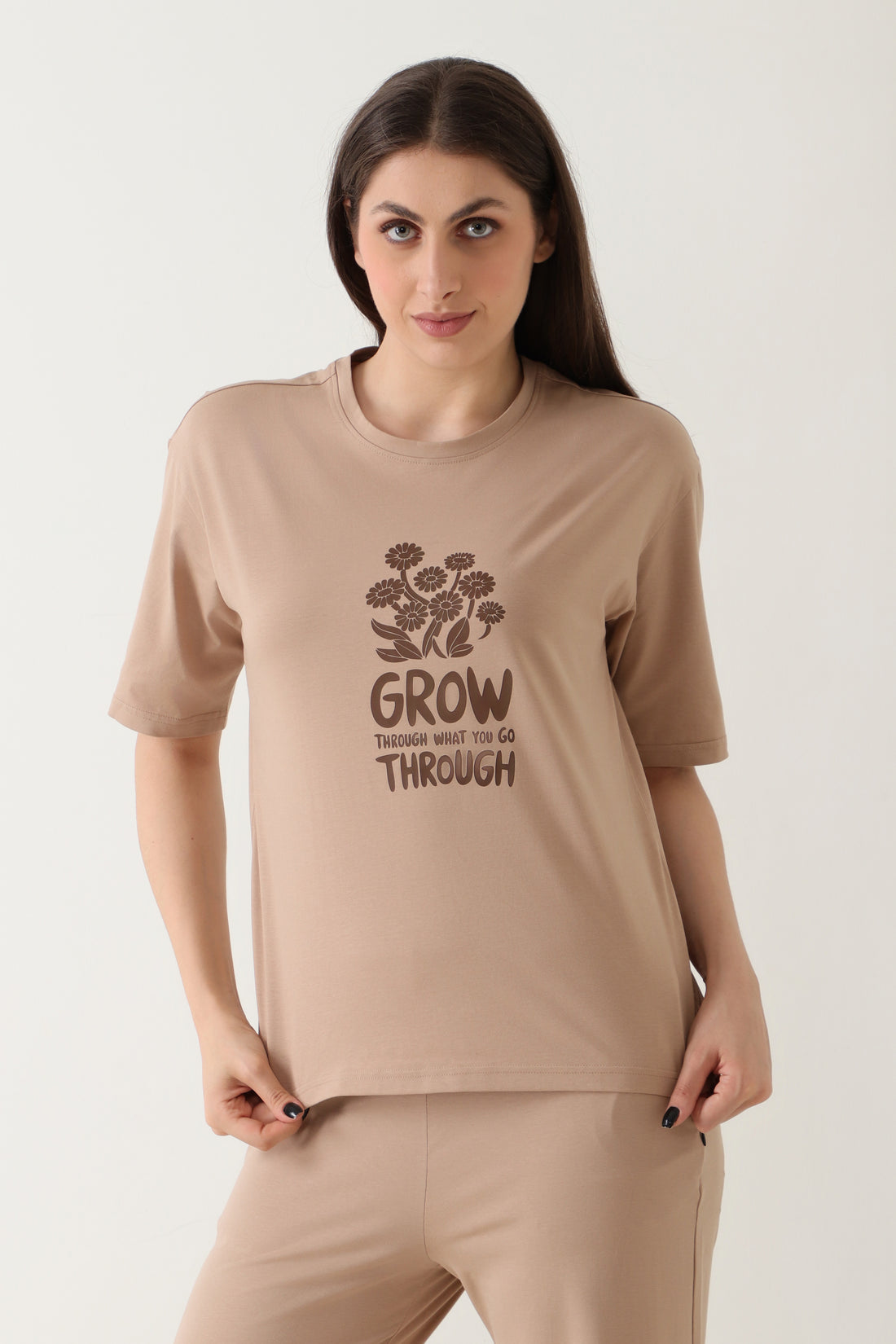 Lazee Luxe Tee Barely Beige