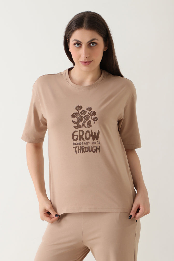 Lazee Luxe Tee Barely Beige