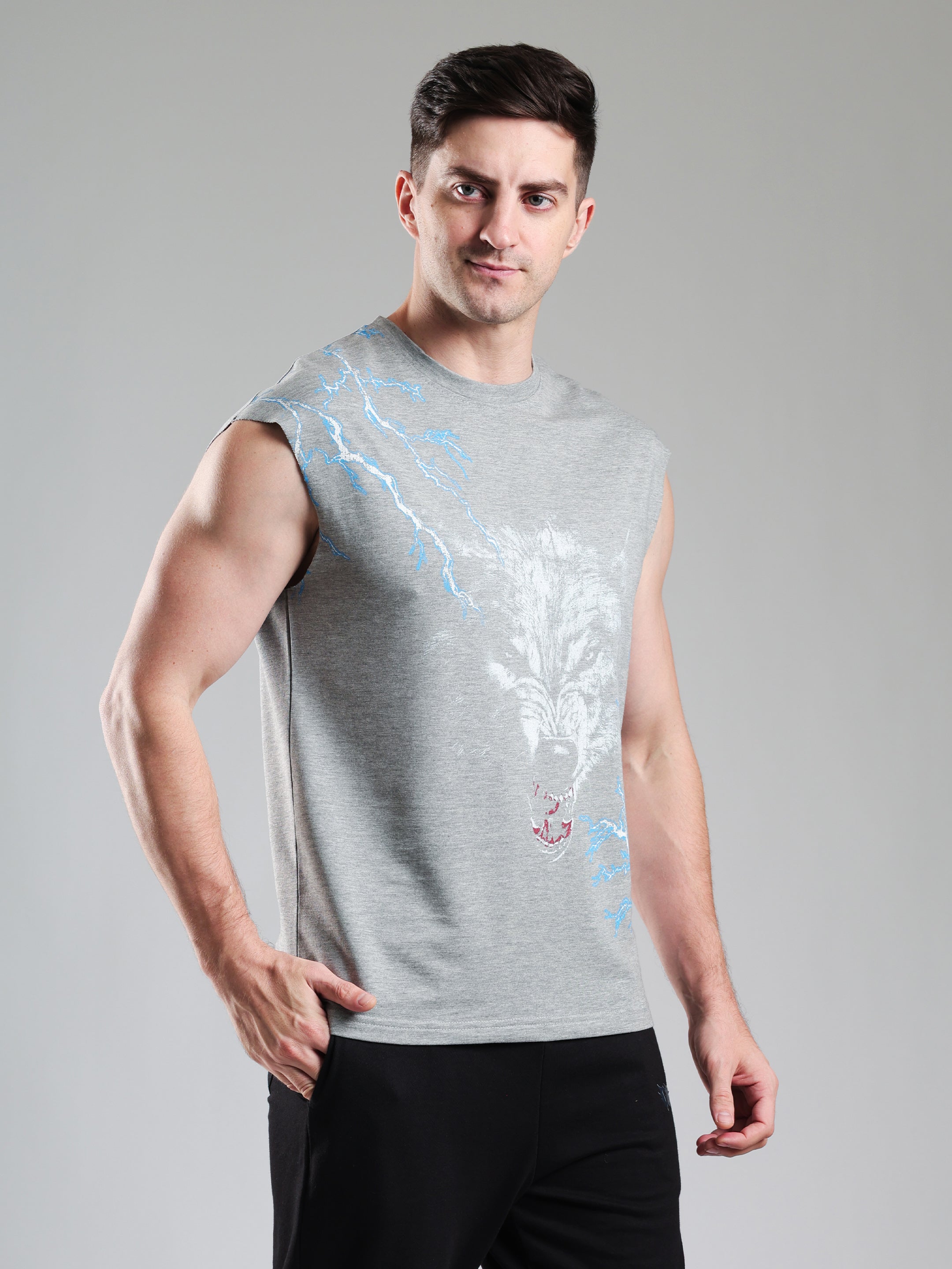 Grow ThunderWolf Capsleeves Tee Light Grey