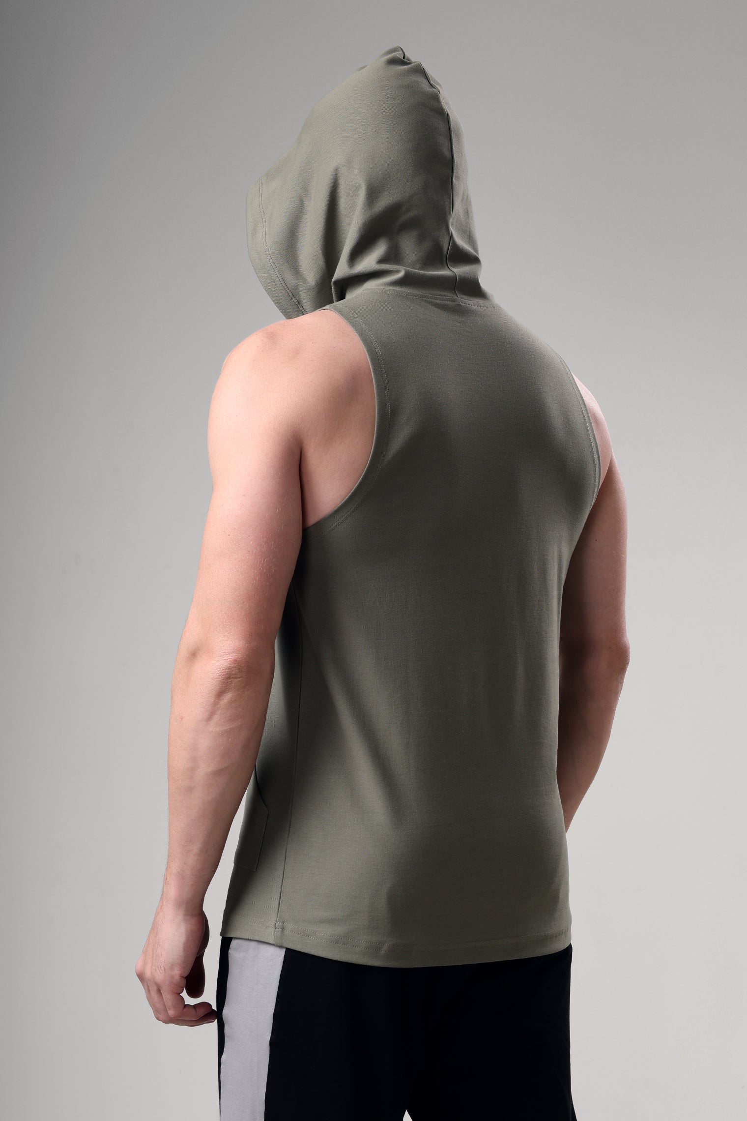 Grow Sleeveless Hoodie Mid Grey