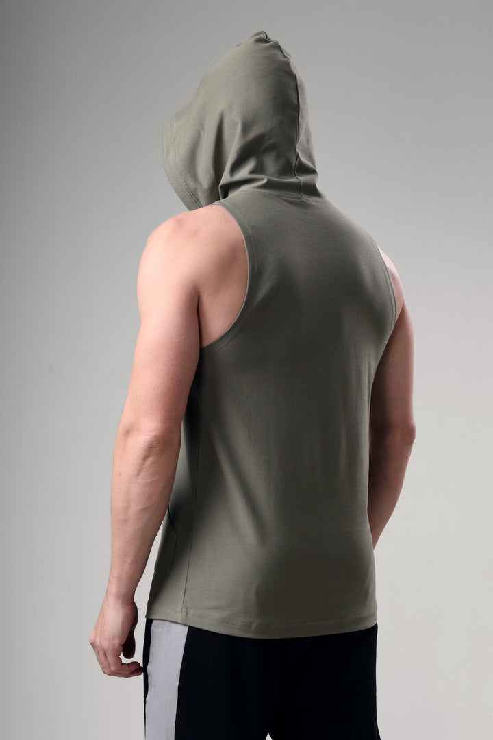 Grow Sleeveless Hoodie Mid Grey