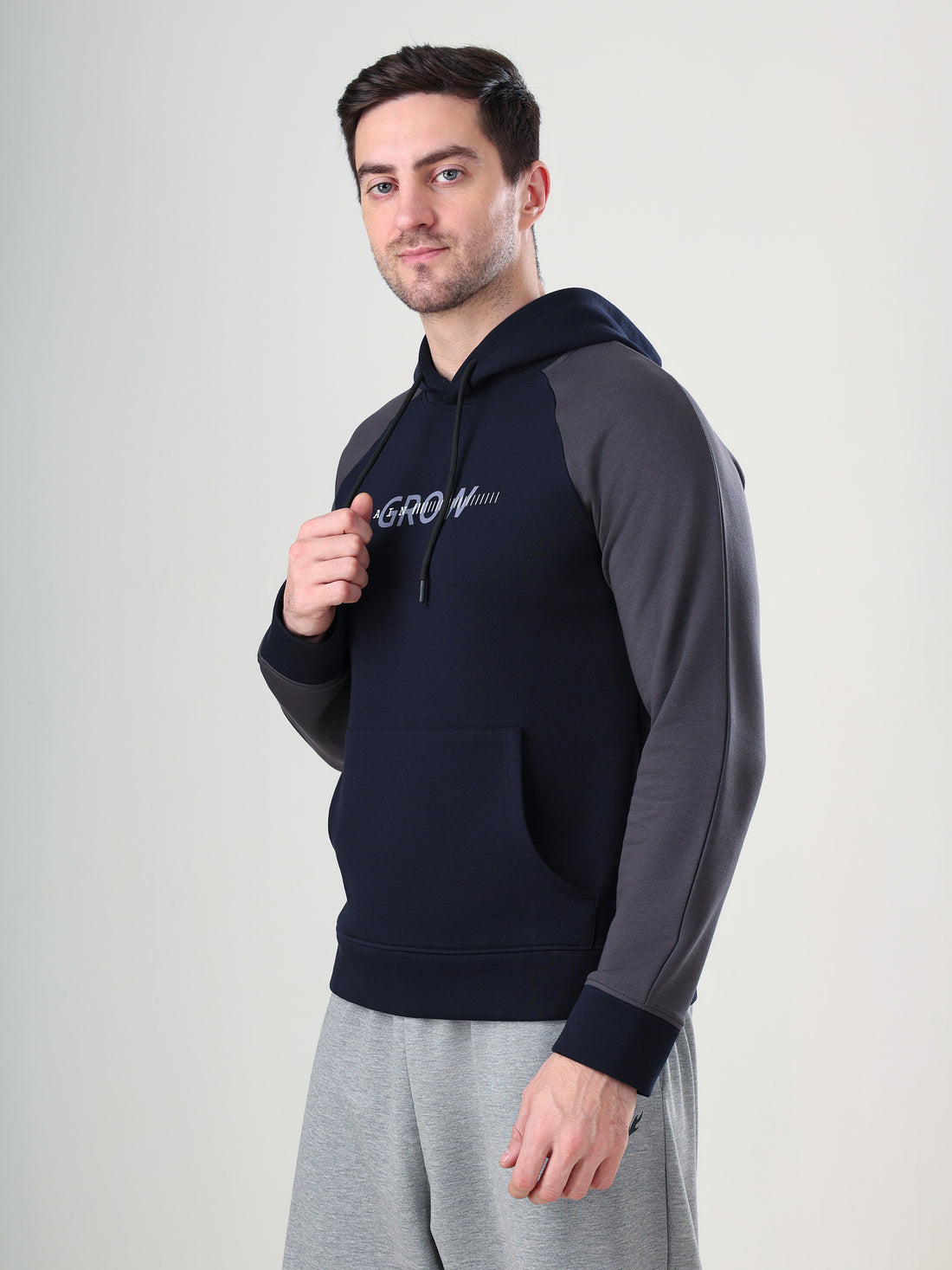 Grow Raglan Comfy Hoodie Navy