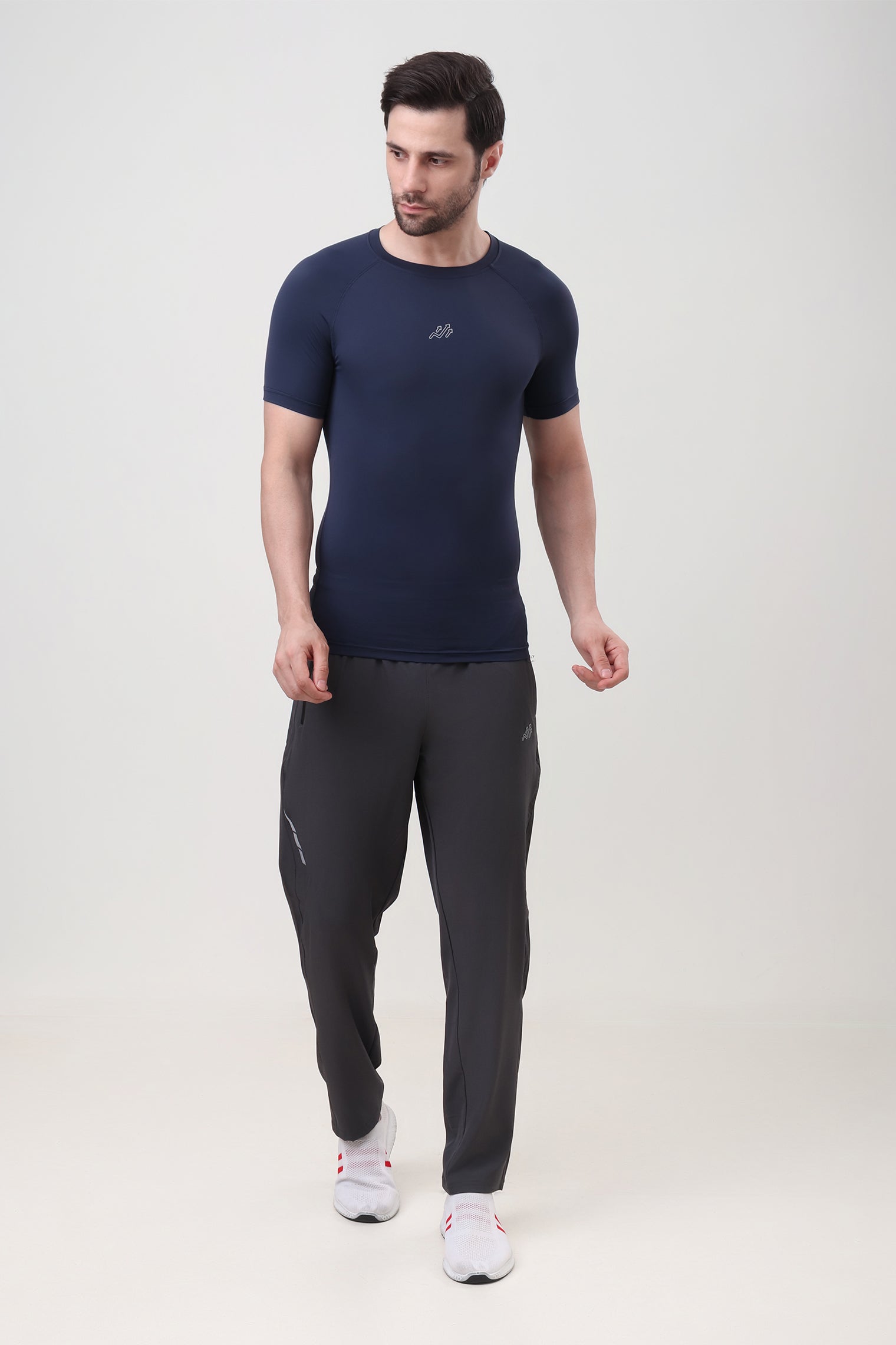 Nylon Compression T-shirt Navy Blue