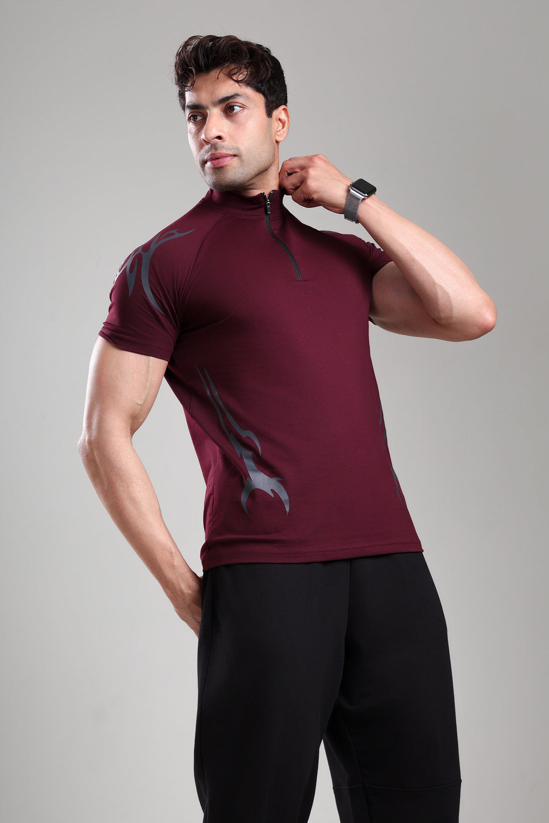 GROW ShadowTribe Zip Tshirt Wine