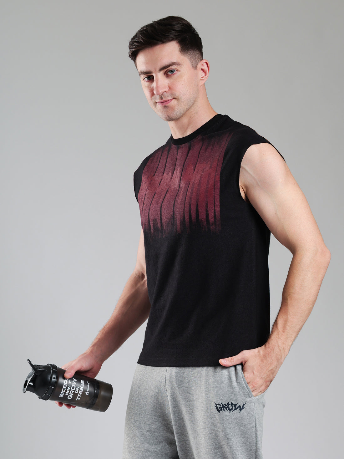 Grow ShadowDrip Capsleeves Tee Black maroon