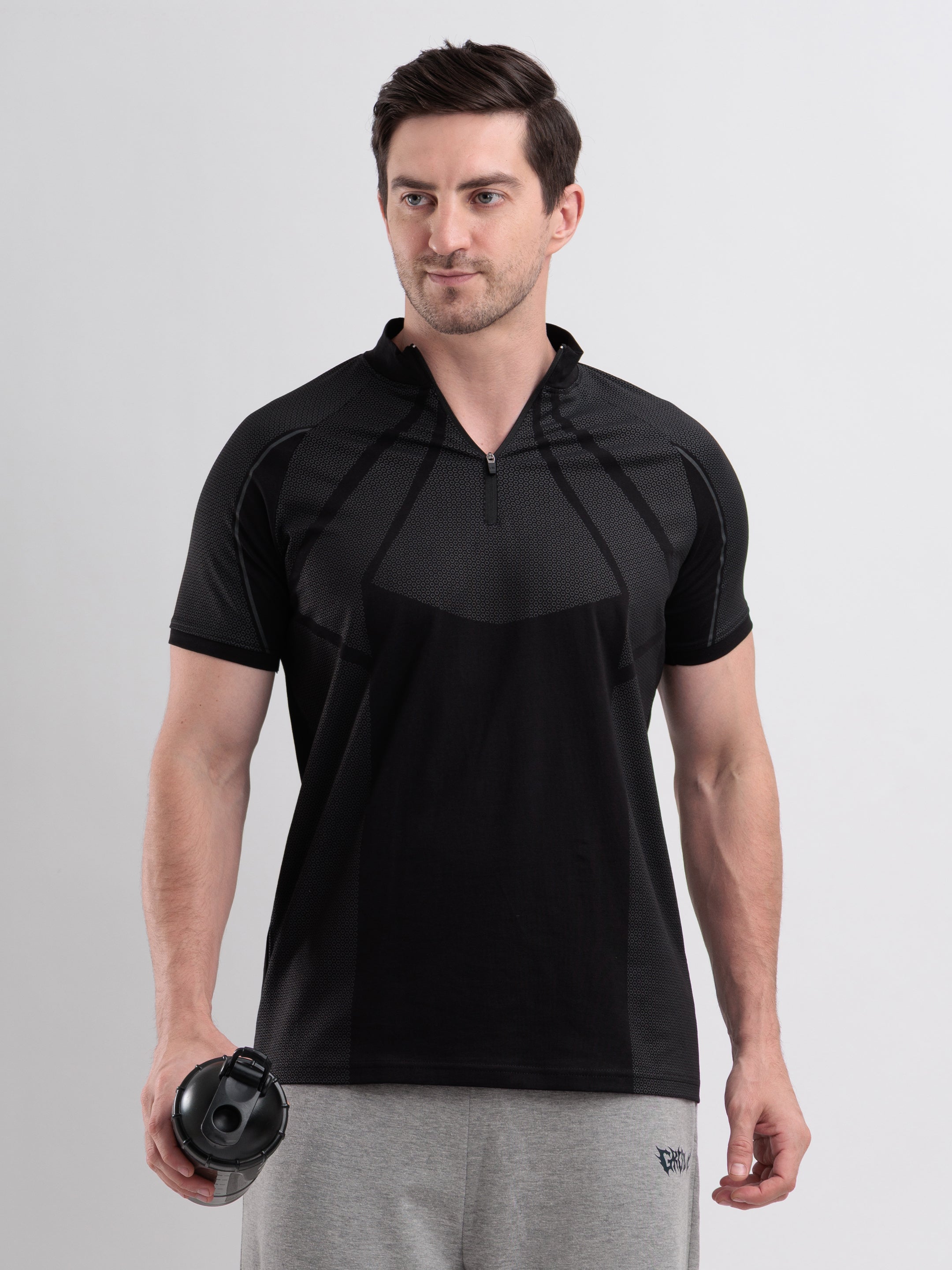 GROW Elevate Quarter Zip Tee Black