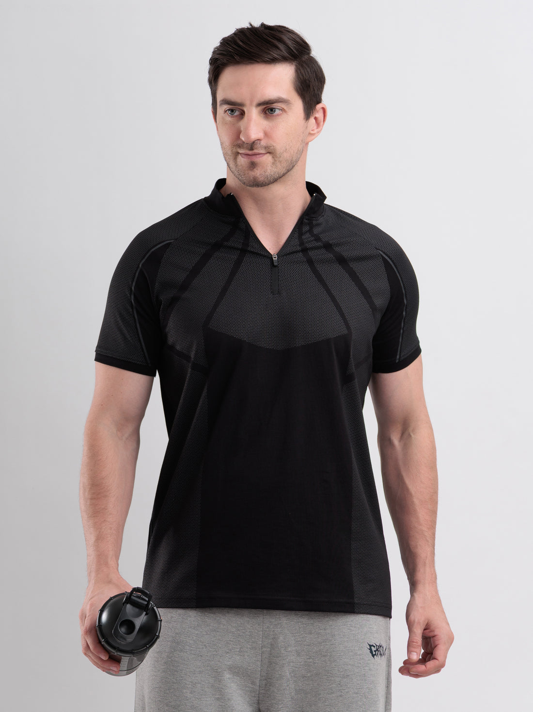 GROW Elevate Quarter Zip Tee Black
