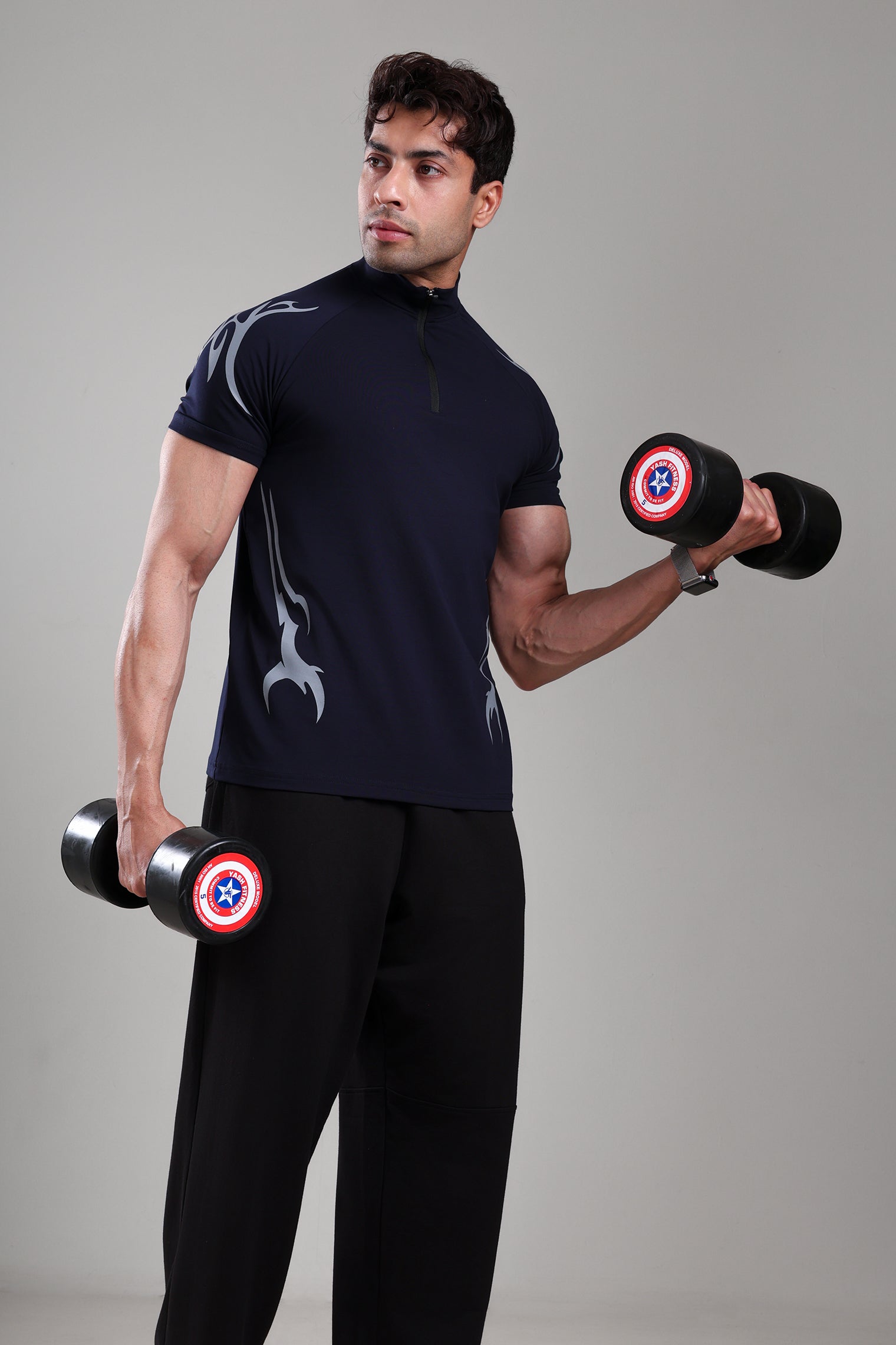 GROW ShadowTribe Zip Tshirt Navy