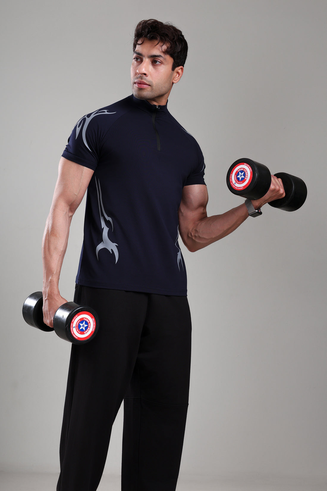 GROW ShadowTribe Zip Tshirt Navy